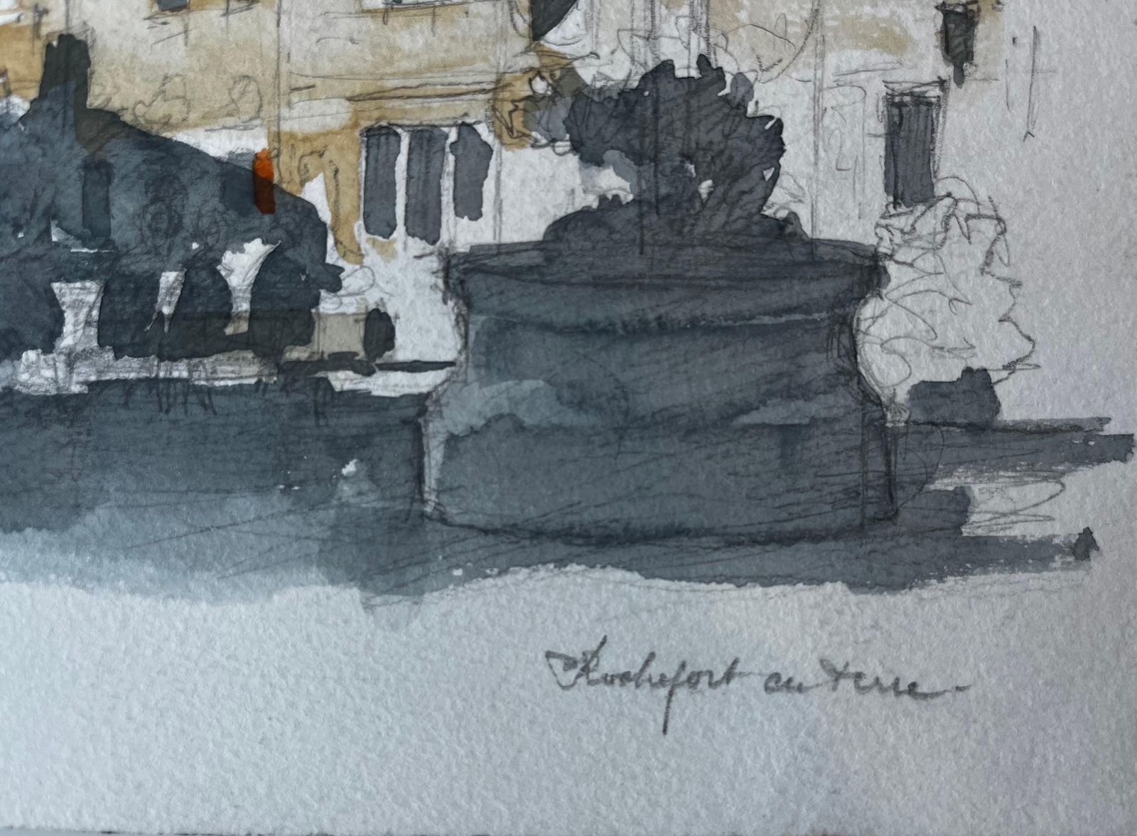 Pierre Neveurochefort En Terre Brittany Village Square Stone Fountain French Street Scene photo vintage