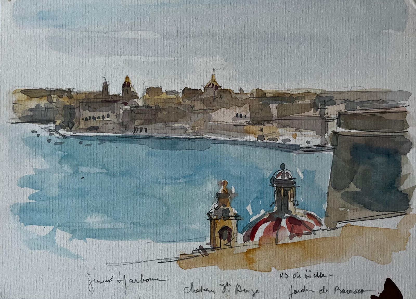 Pierre Neveuvalletta Grand Harbour Fort St Angelo And Barrakka Gardens Mediterranean