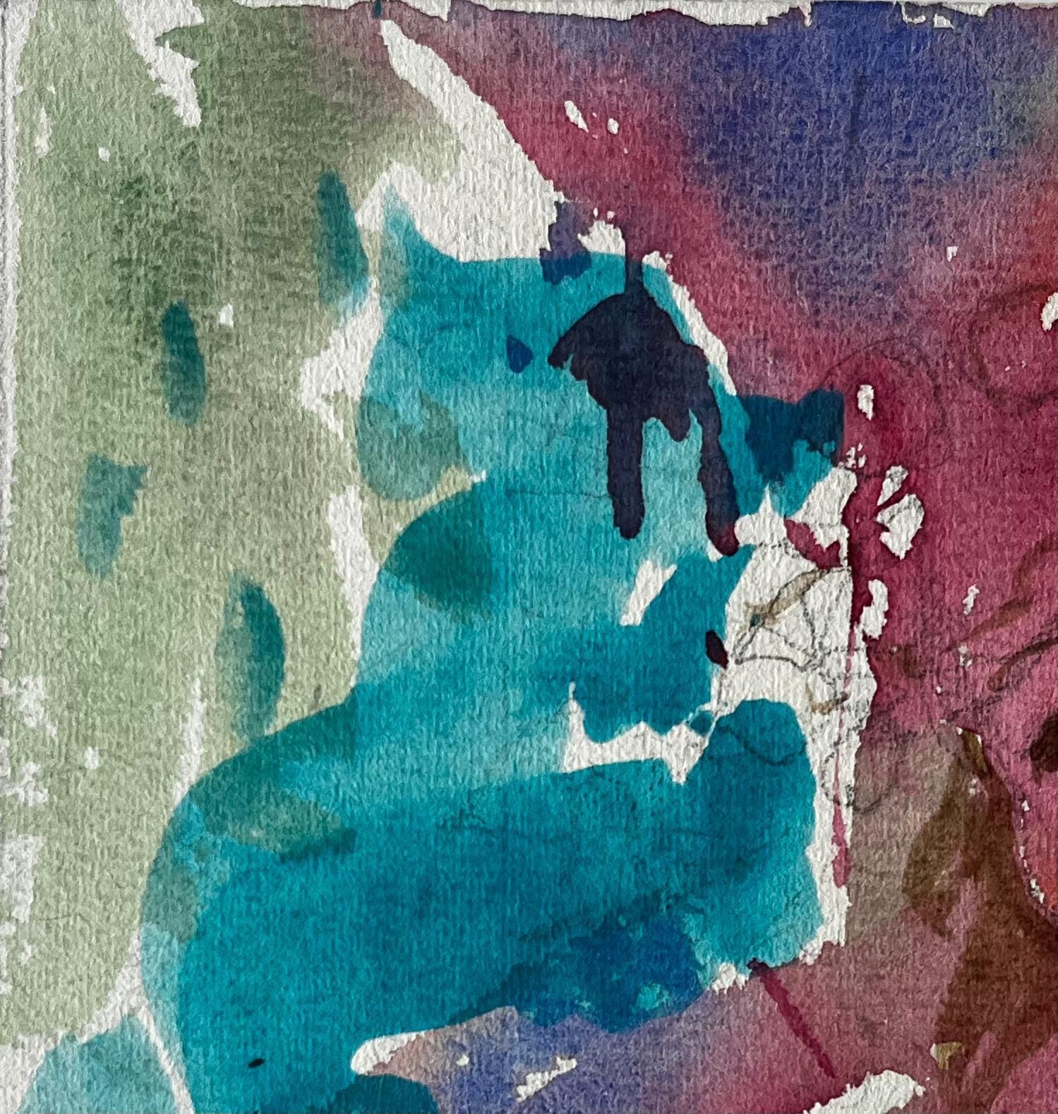 Pierre Neveuabstract Female Portrait Study Expressionist Watercolour Gouache Figure Painting photo vinterior