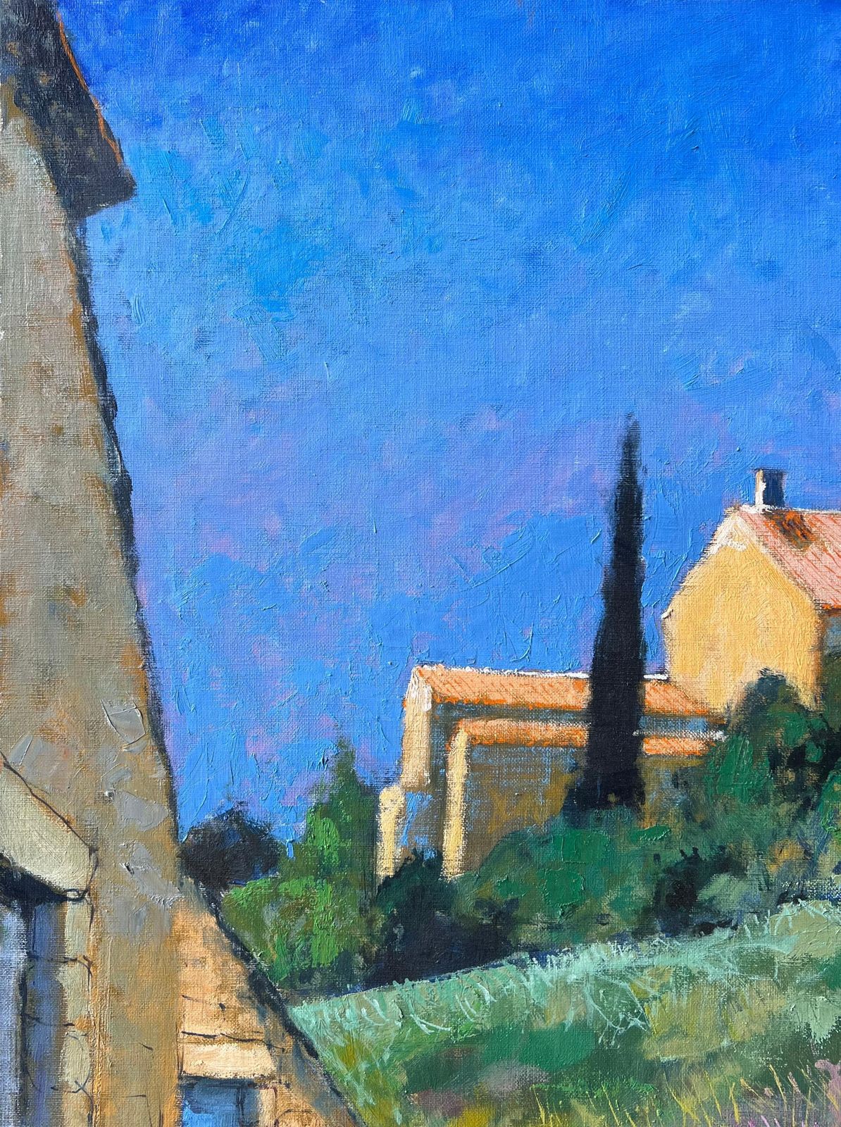 Pierre Neveusunlit Hillside Village With Stone Path And Golden Homes Vue French Oil Painting photo Art