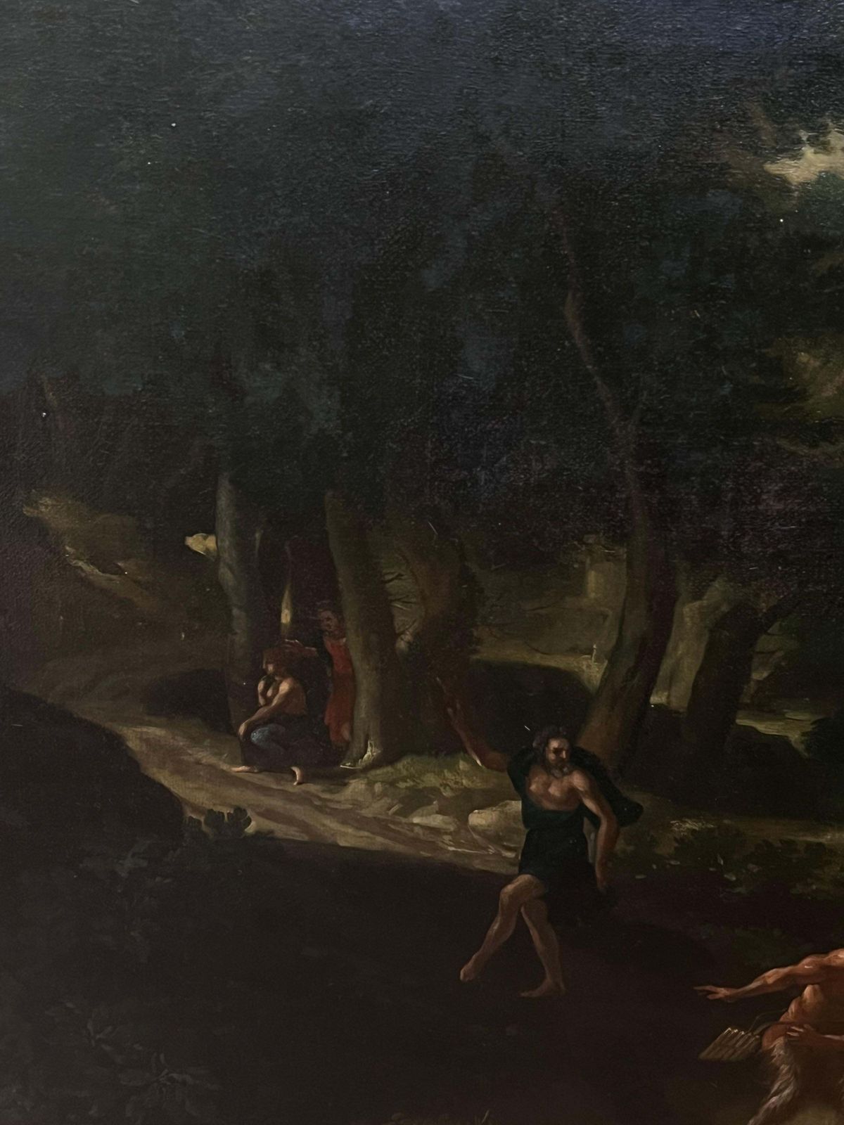 Fine 18th Century Italian Classical Huge Oil Painting Figures Animals Landscape photo Art
