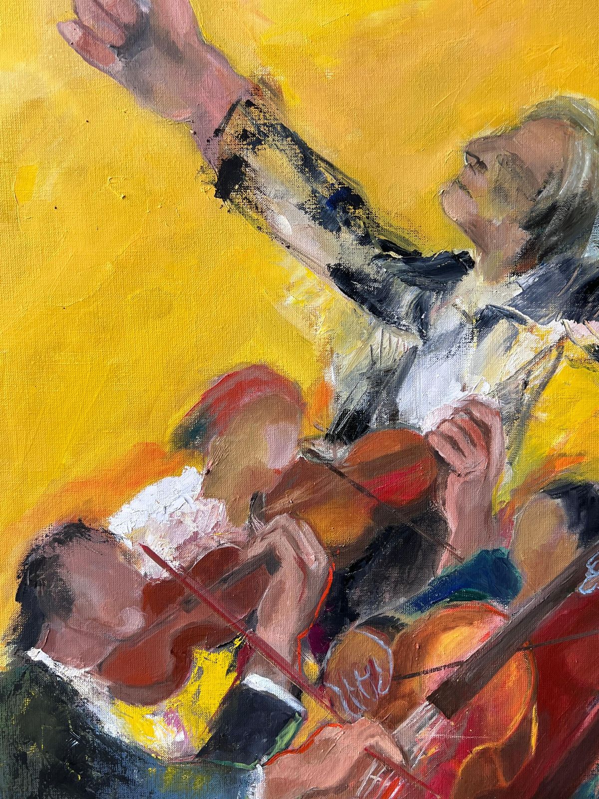 Pierre Neveuorchestra With Conductor Leading Musicians At A Bright Halle French Oil Painting photo Art