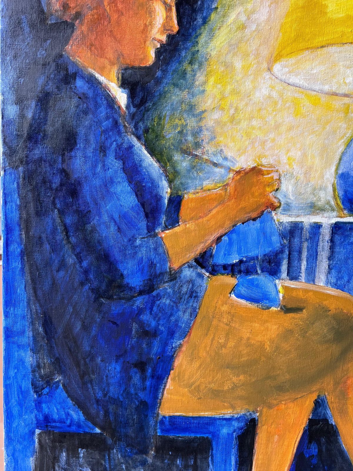 Pierre Neveuwoman Sewing Beside Warm Lamp In Softlit Calm Interior Scene French Oil Painting photo vinterior