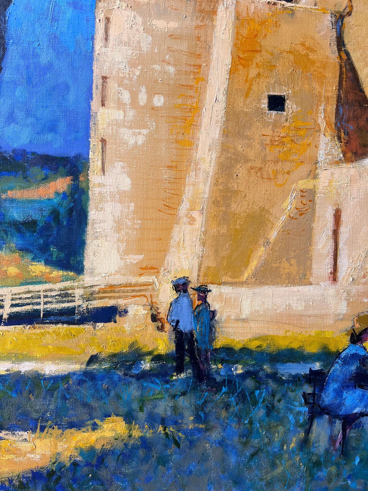Pierre Neveuchateau De Suscinio Sunlit Castle With Artists Under Trees A French Oil Painting photo 733.0