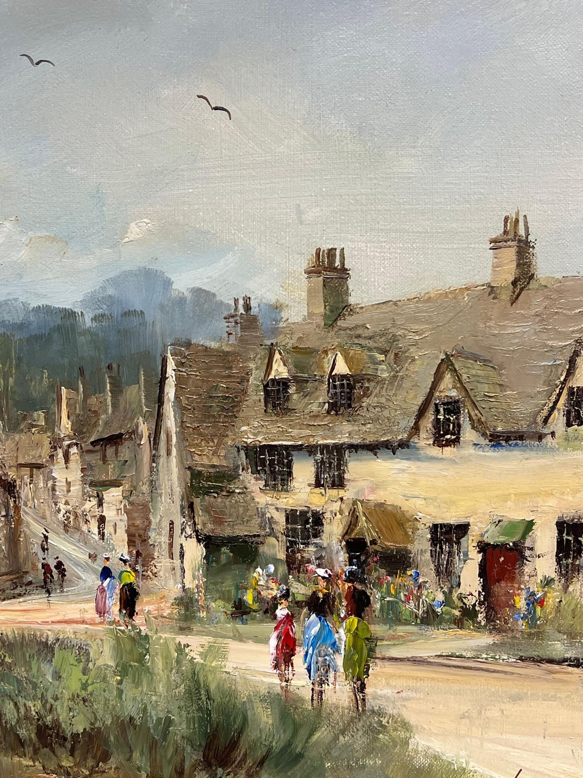 Donald Jenningscastle Combe The Cotswolds England Original Signed Oil Painting The Village1990 photo for sale