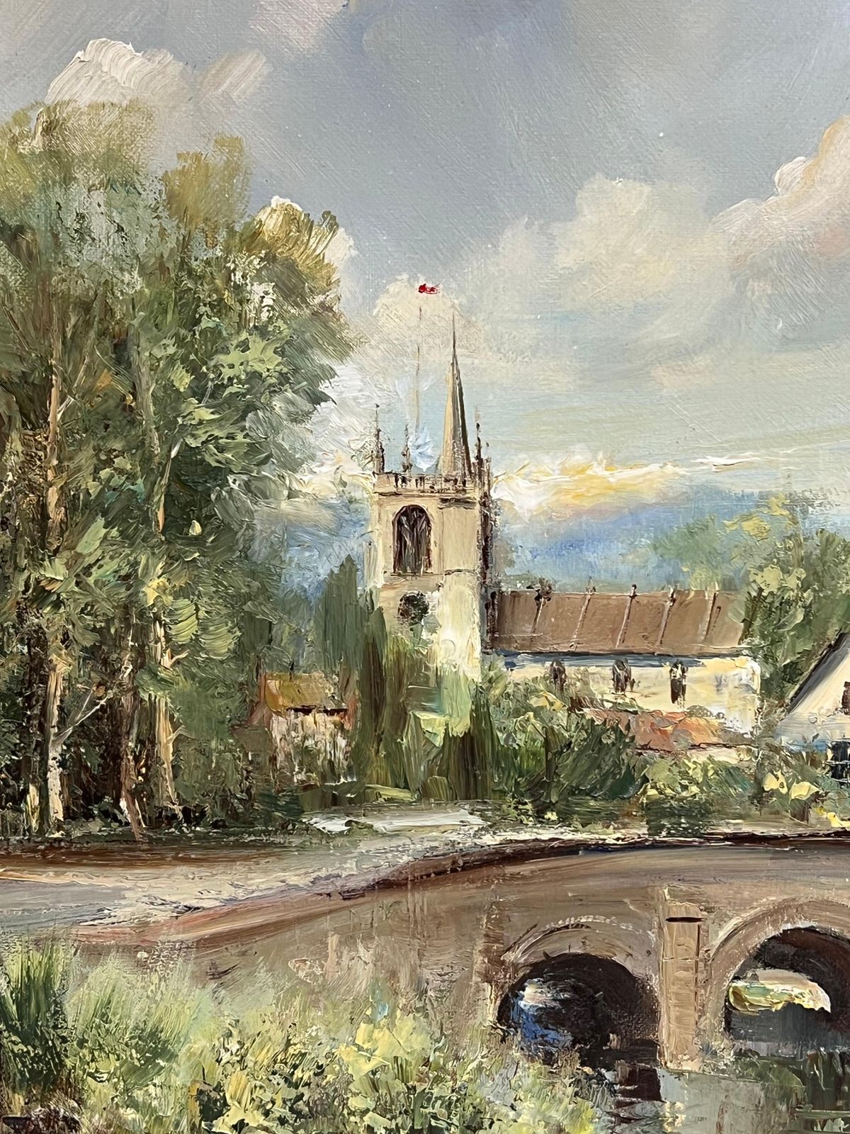 Donald Jenningscastle Combe The Cotswolds England Original Signed Oil Painting The Village1990 photo vintage