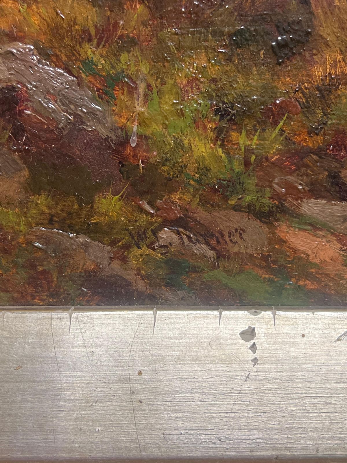 William Lakin Turnerantique Scottish Highlands River Misty Landscape Signed Oil Anglers By River photo buy