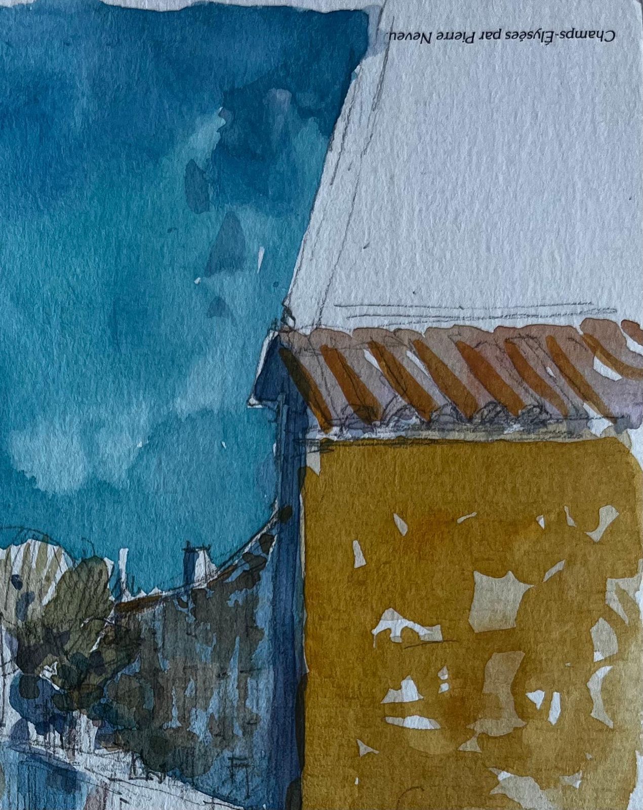 Pierre Neveumedieval Village Street Scene Southwest France Watercolour By Pierre Neveu photo for sale