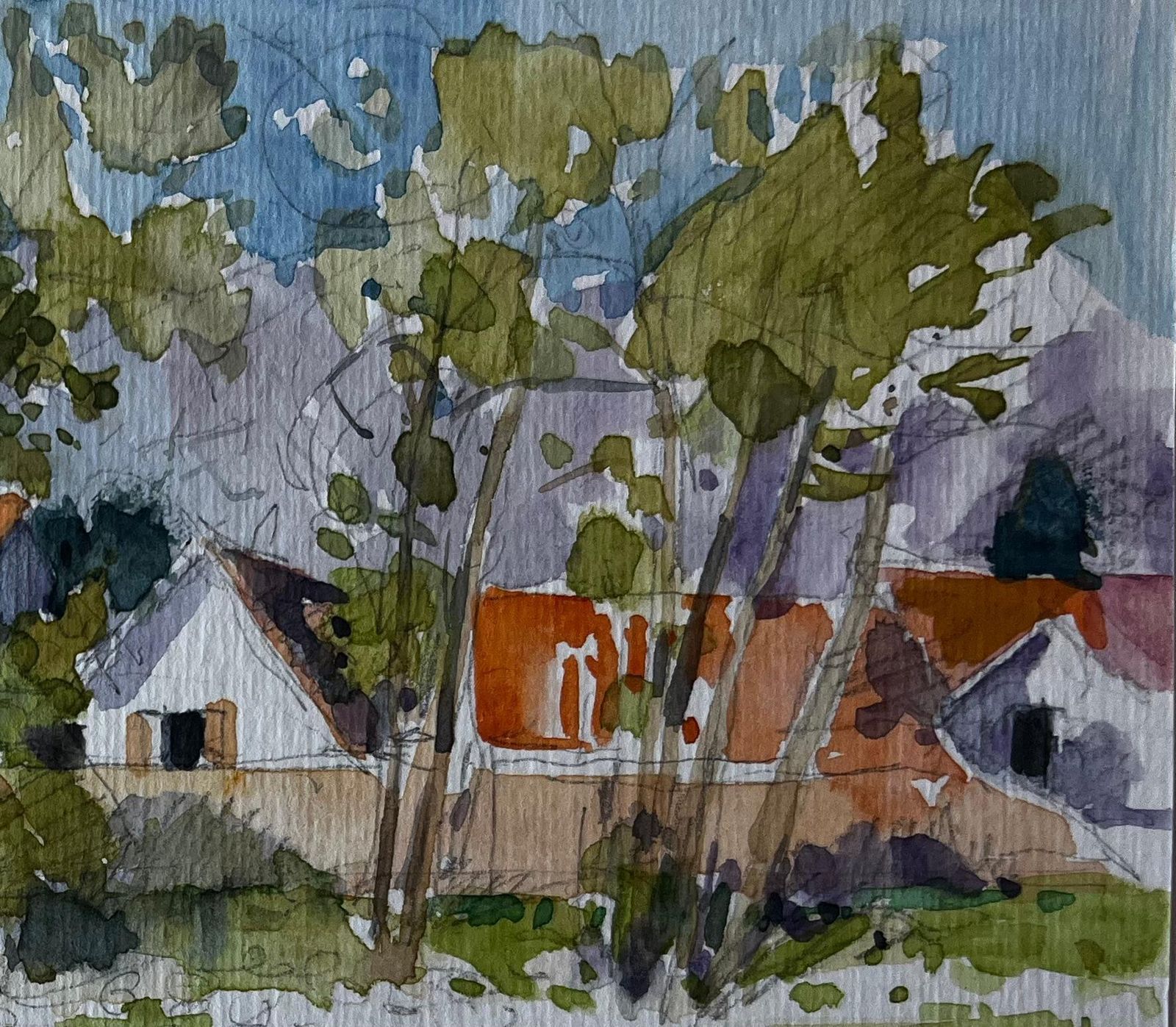 Pierre Neveuhameau De Loy Riverside Village French Watercolour By Pierre Neveu photo Art