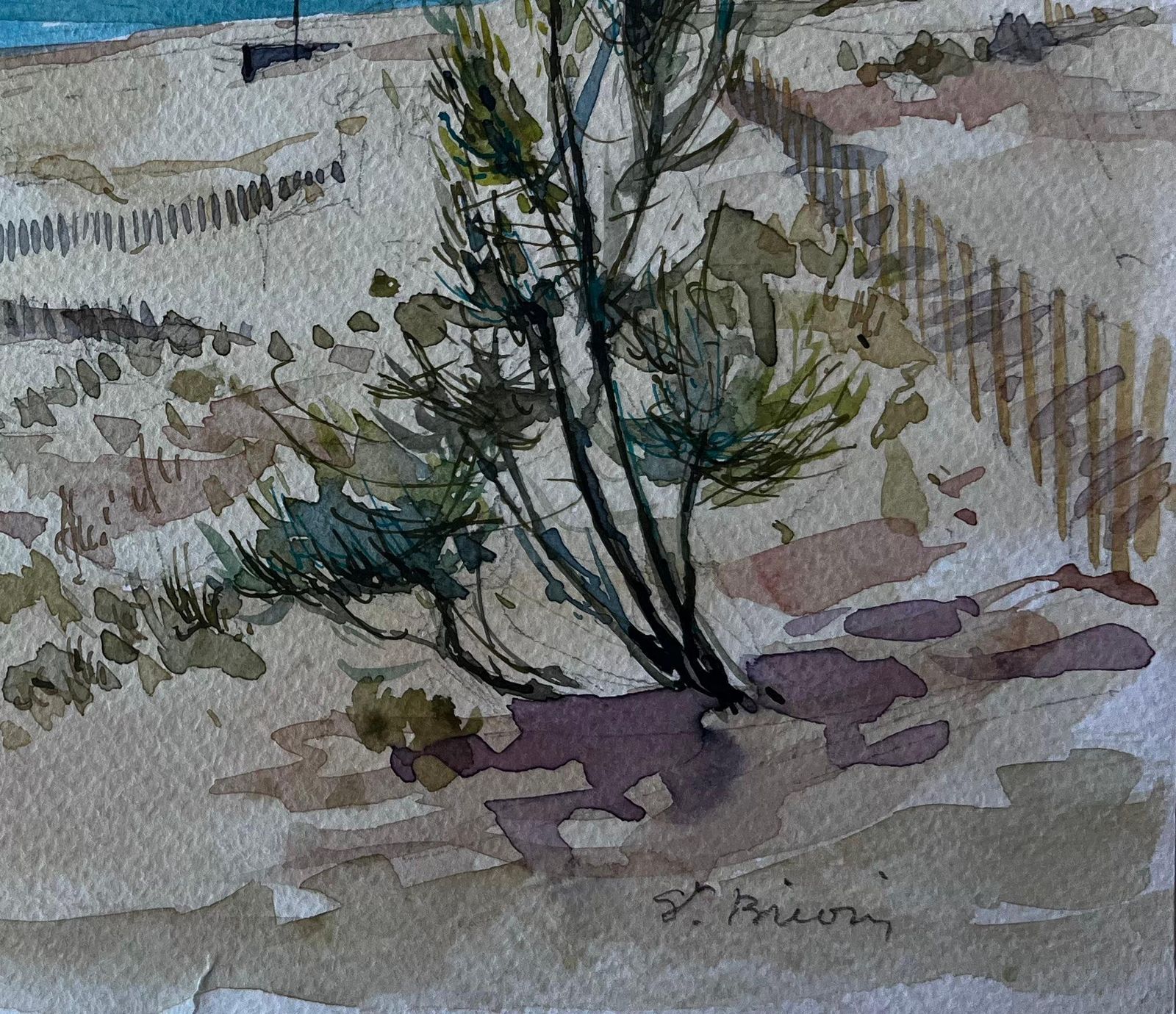Pierre Neveudunes And Beach Huts At Saint Briac Sur Mer Brittany French Watercolour photo 407.0