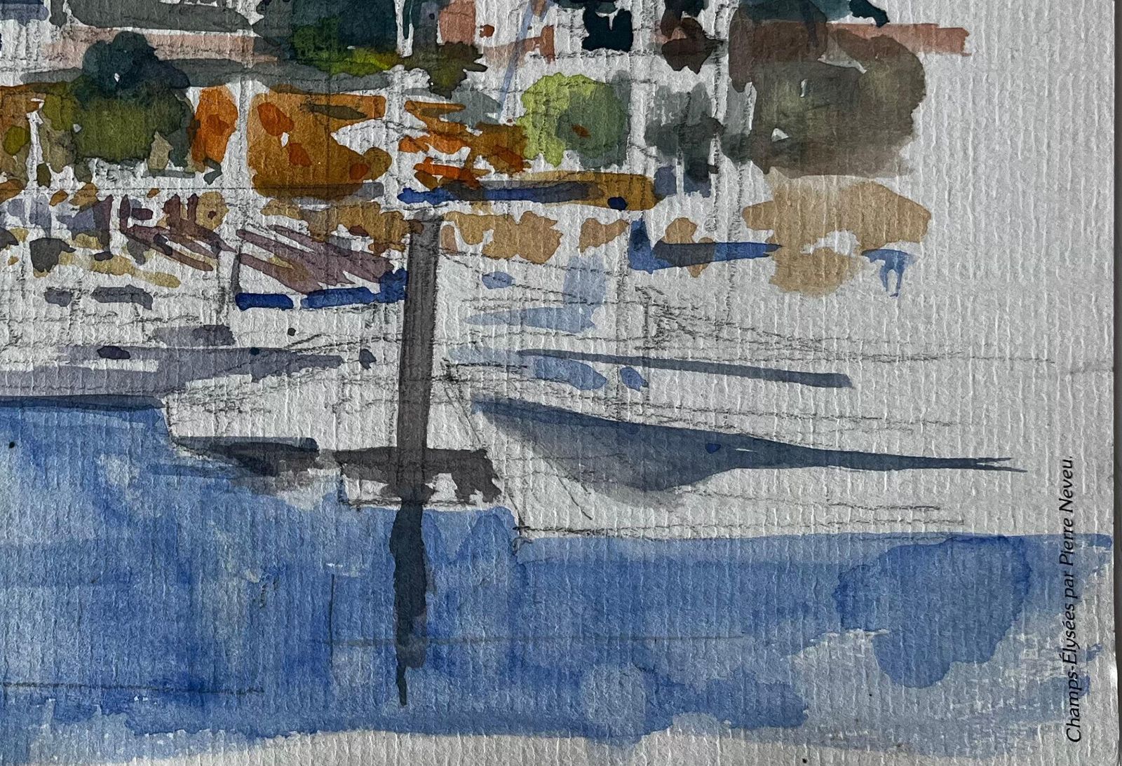 Pierre Neveufrench Lighthouse Harbour Scene Brittany Coast Watercolour By Pierre Neveu photo 428.0