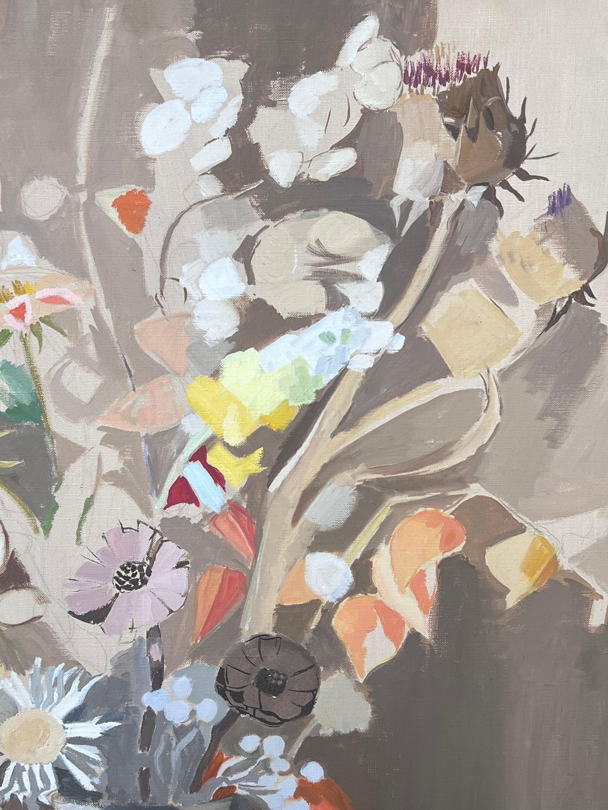 Laure Noetzin Azam (French 1929 2024)fine 20th Century French Post Cubist Oil Painting Still Life Flowers photo for sale