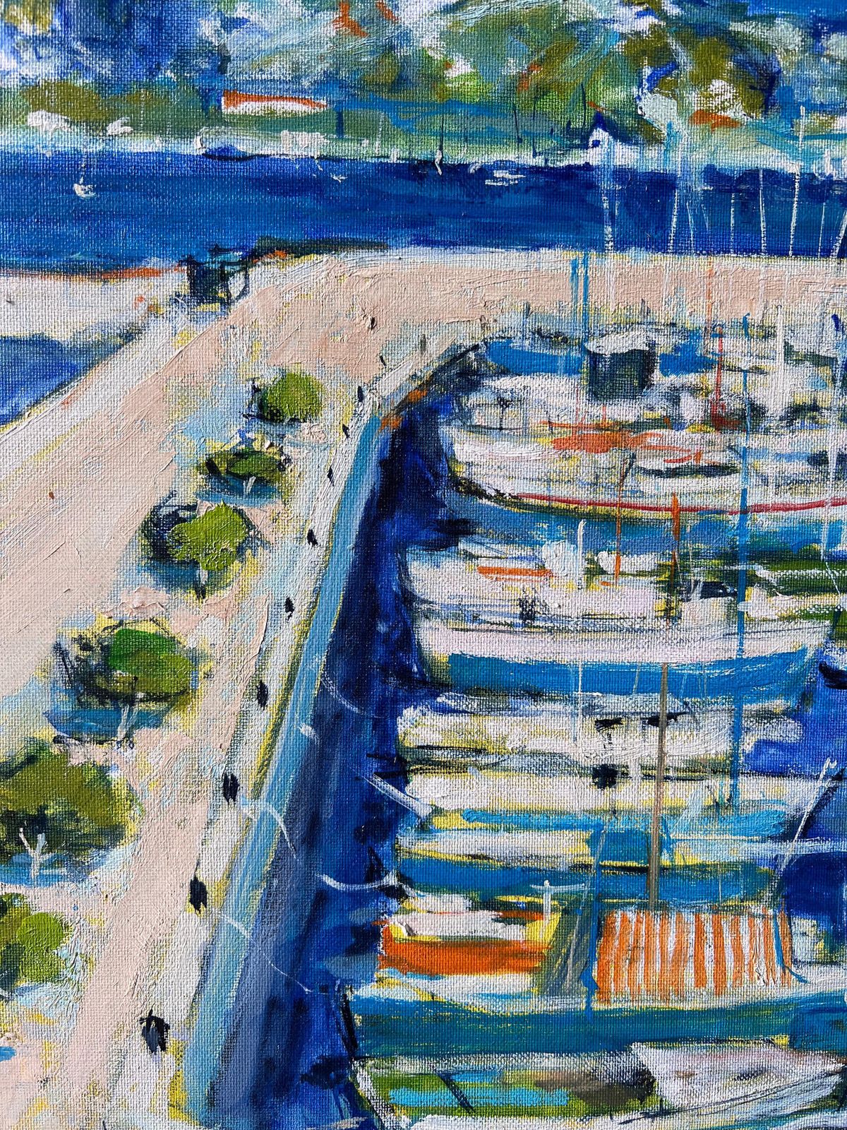 Pierre Neveubright Blue Mediterranean South Of France Port Harbor Post Impressionist Oil photo 1631.0