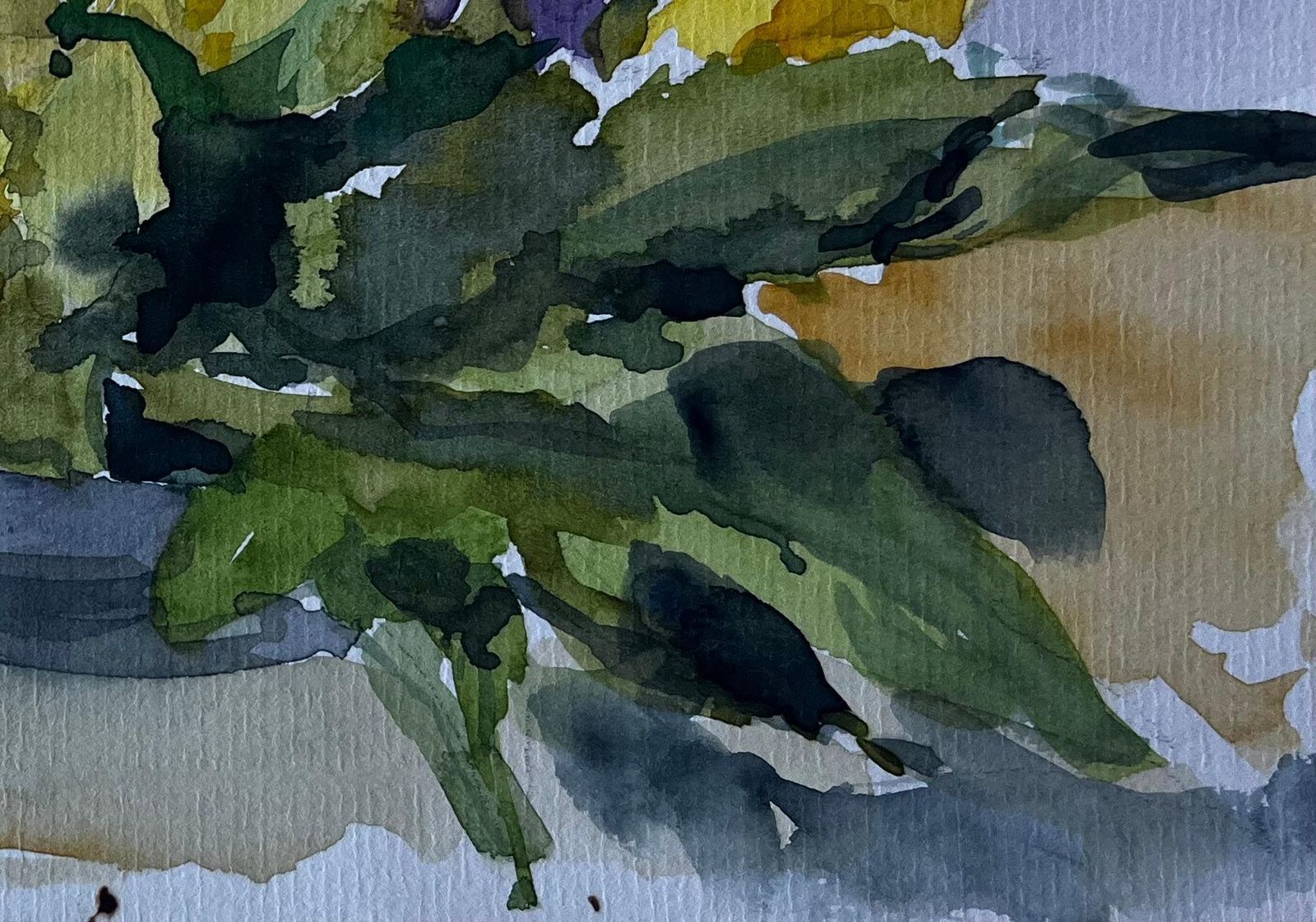 Pierre Neveusunflower And Mimosa Still Life Mid Century Watercolour By Pierre Neveu photo buy