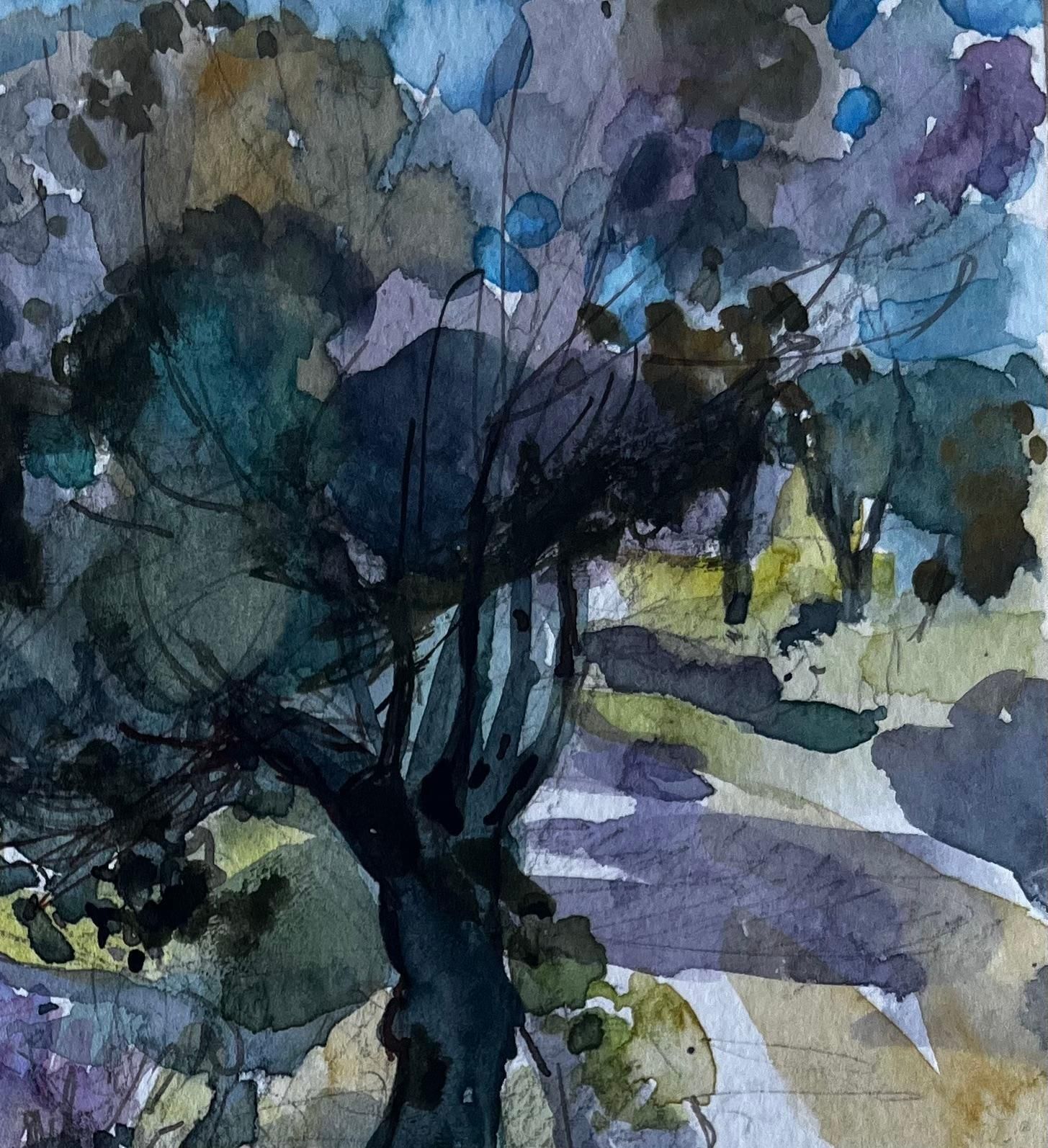 Pierre Neveuchamps De Grasse Provence Landscape French Post Impressionist Watercolour photo furniture