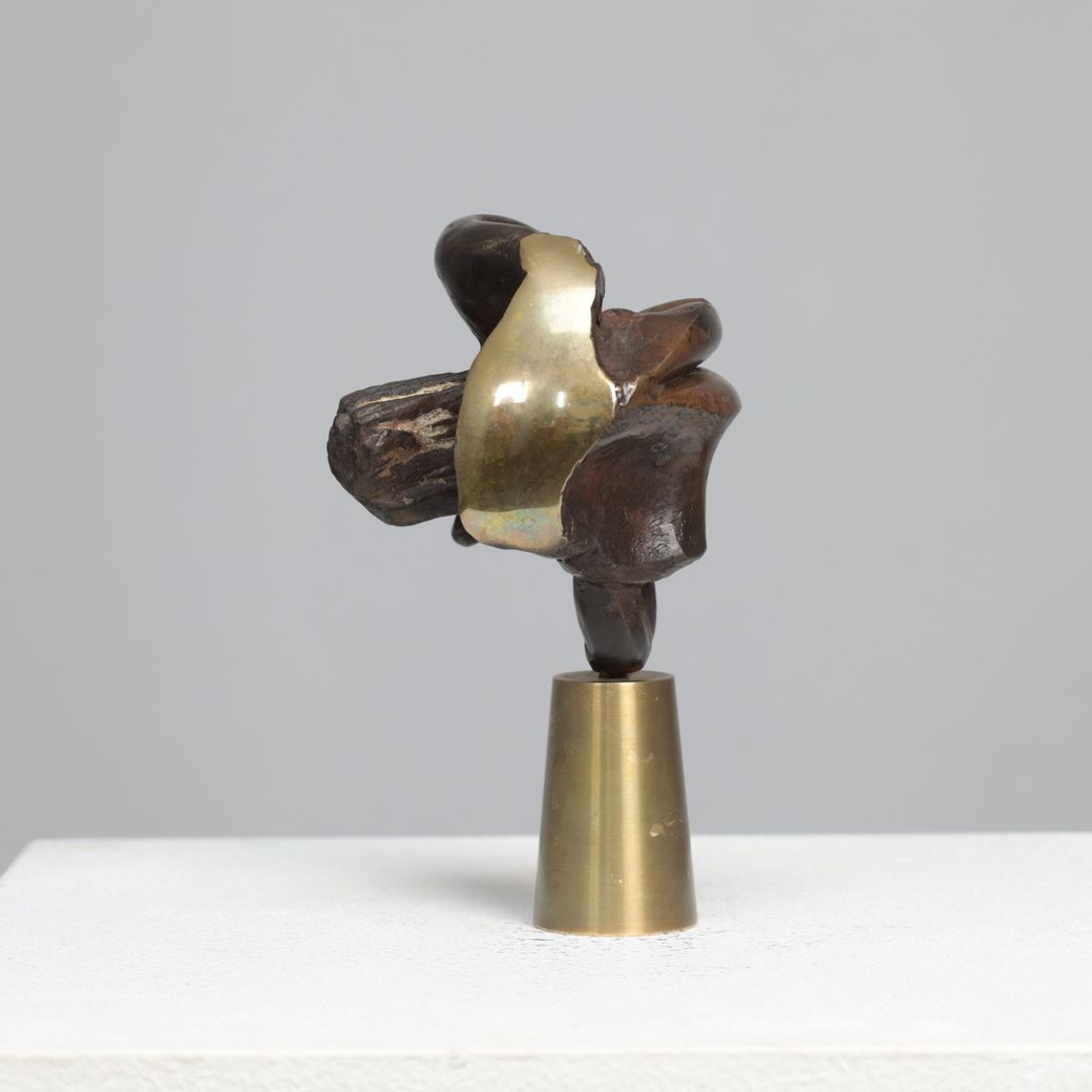 Mia Moreaux. “Lips” Bronze Sculpture With Brass Base, Belgium, 1990s photo Art