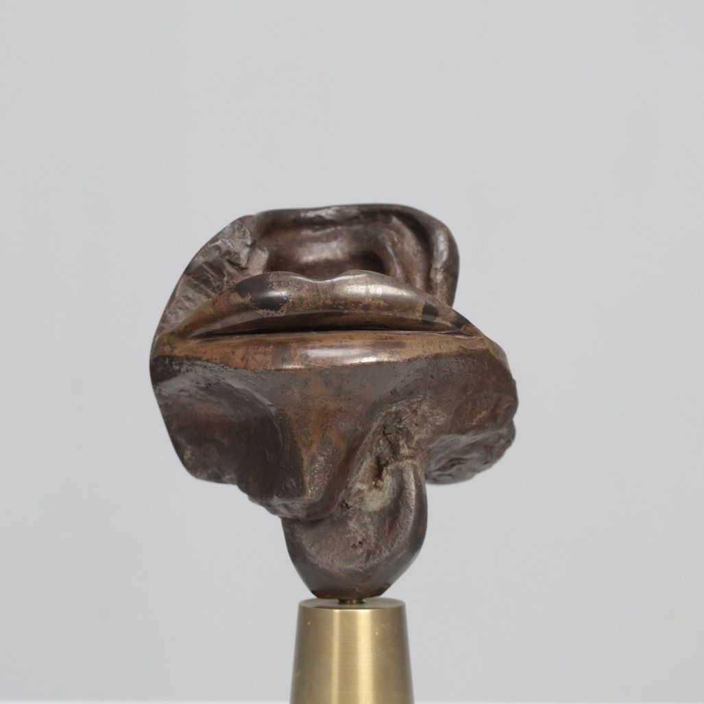 Mia Moreaux. “Lips” Bronze Sculpture With Brass Base, Belgium, 1990s photo buy