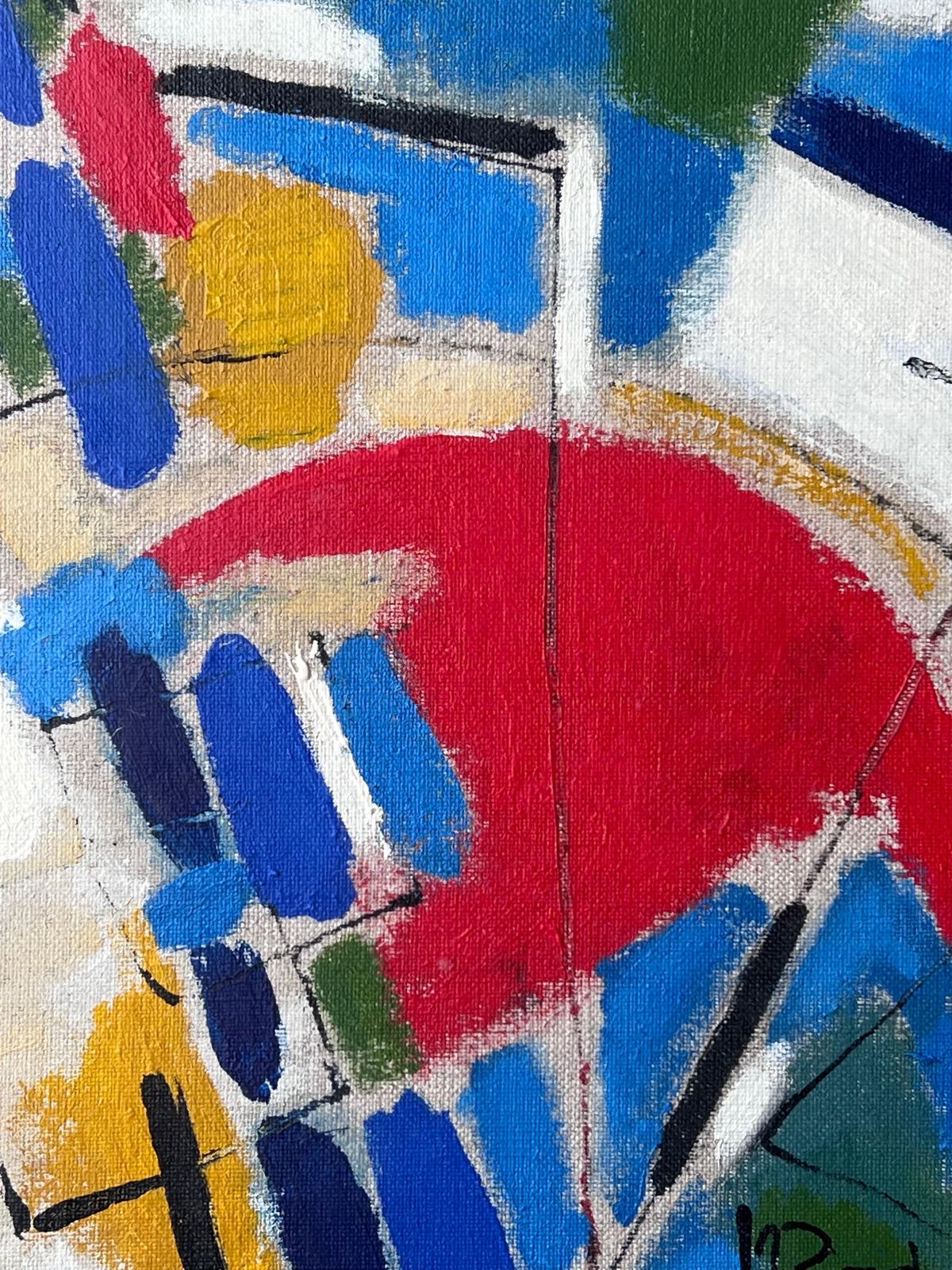 French Modernistabstract French Cubist Modernist Signed Oil Painting, 20th Century photo for sale