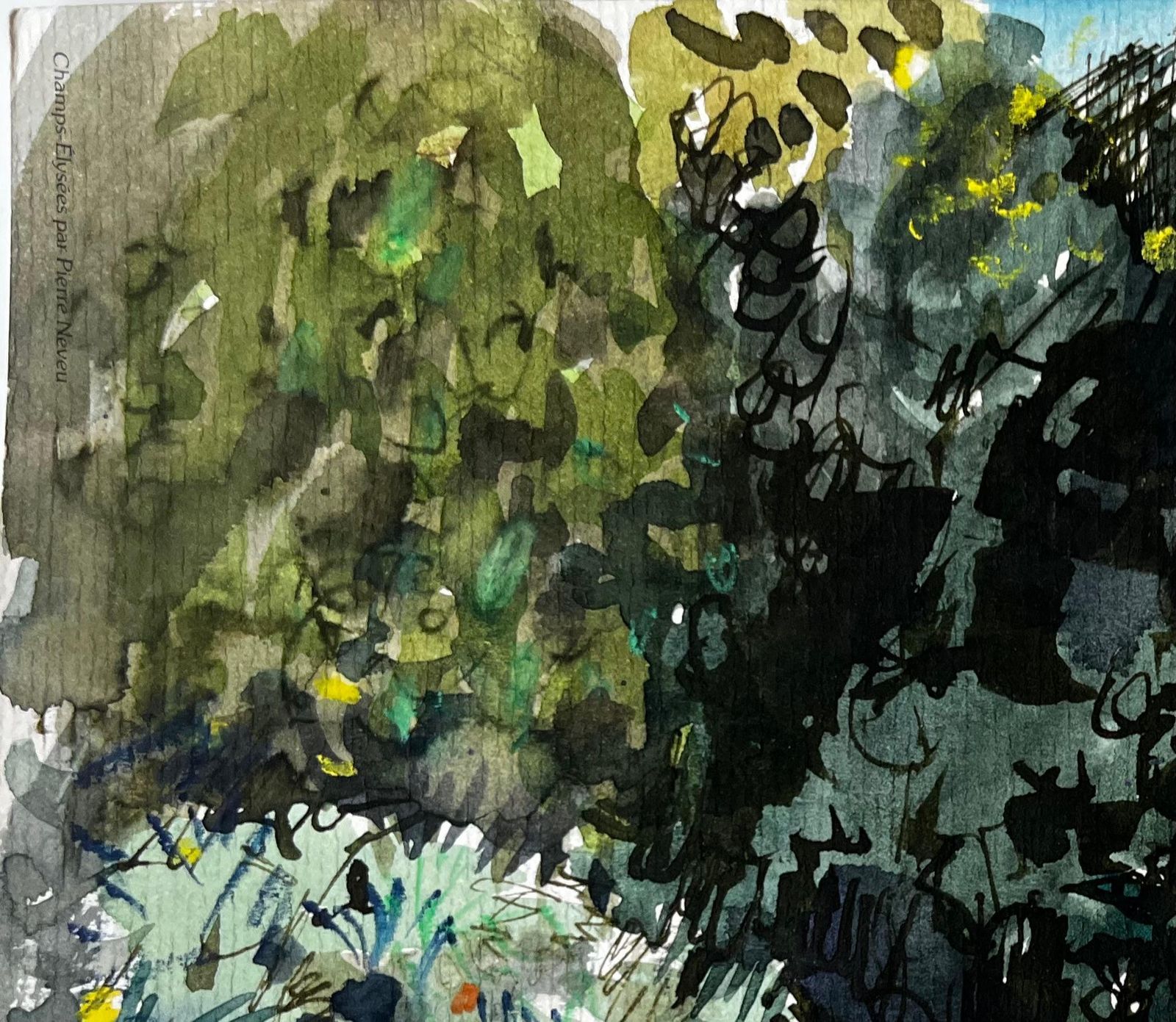 Pierre Neveusunlit Woodland Path With Flowers French Watercolour photo Art