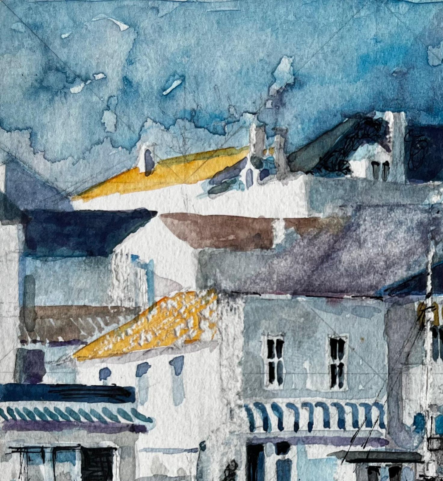 Pierre Neveufishing Boats And Harbourfront Houses French Mediterranean Port Scene photo for sale