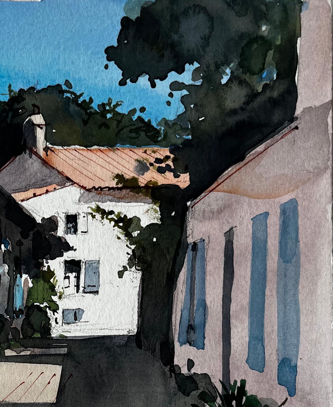 Pierre Neveusunlit Street And Whitewashed Houses In Noirmoutier French Coastal Village Study photo Art