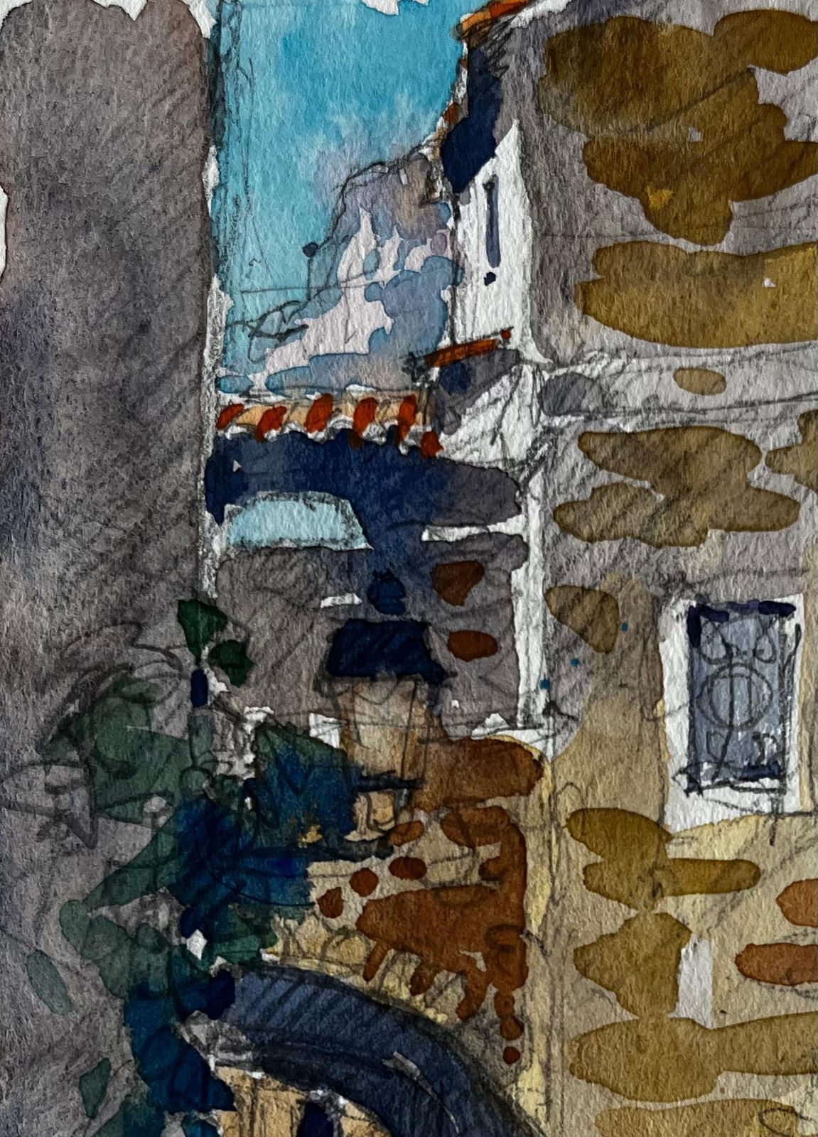 Pierre Neveuroquebrune Stone Archway And Sunlit Facade French Riviera Street Scene photo for sale