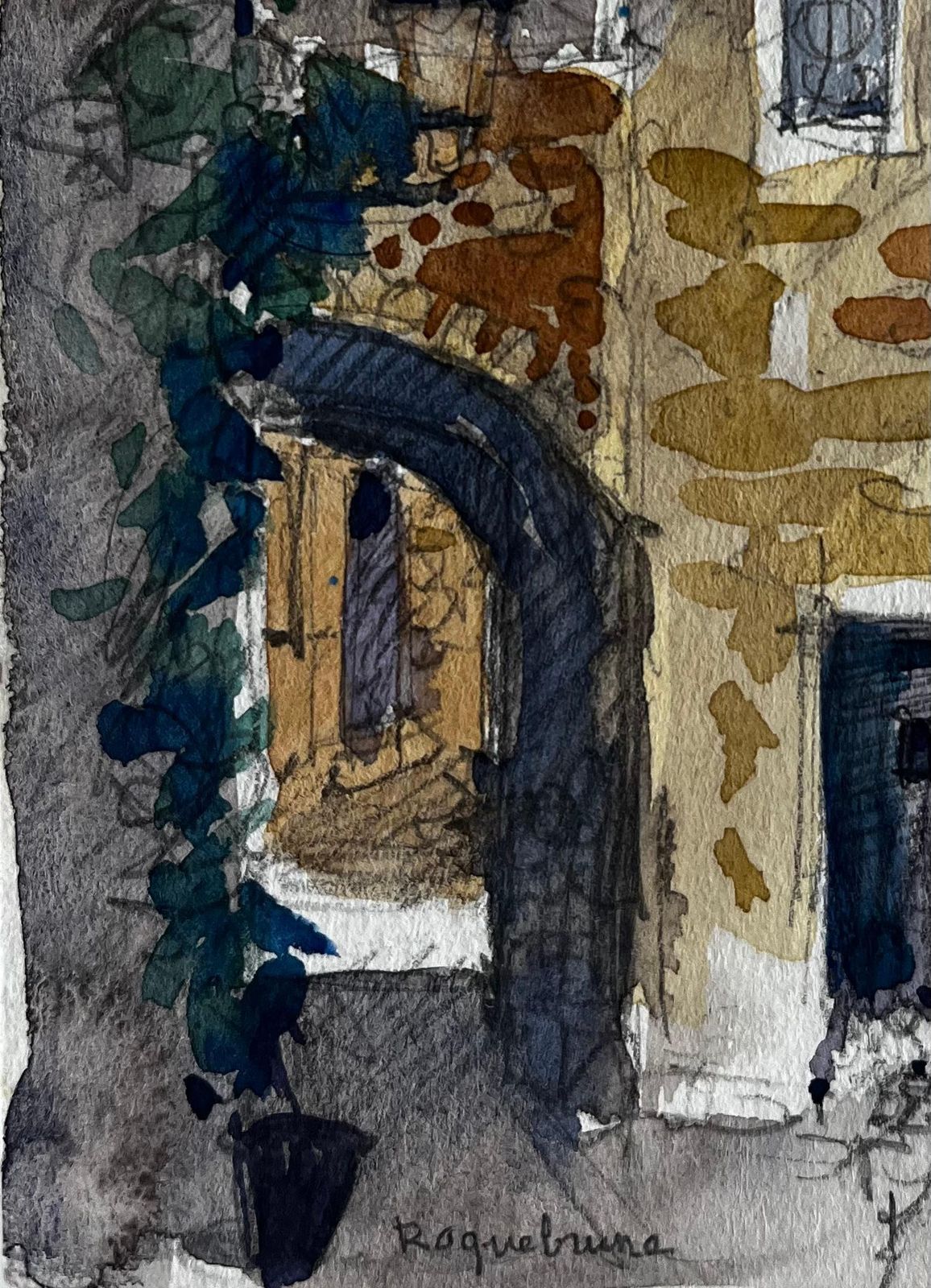 Pierre Neveuroquebrune Stone Archway And Sunlit Facade French Riviera Street Scene photo vinterior