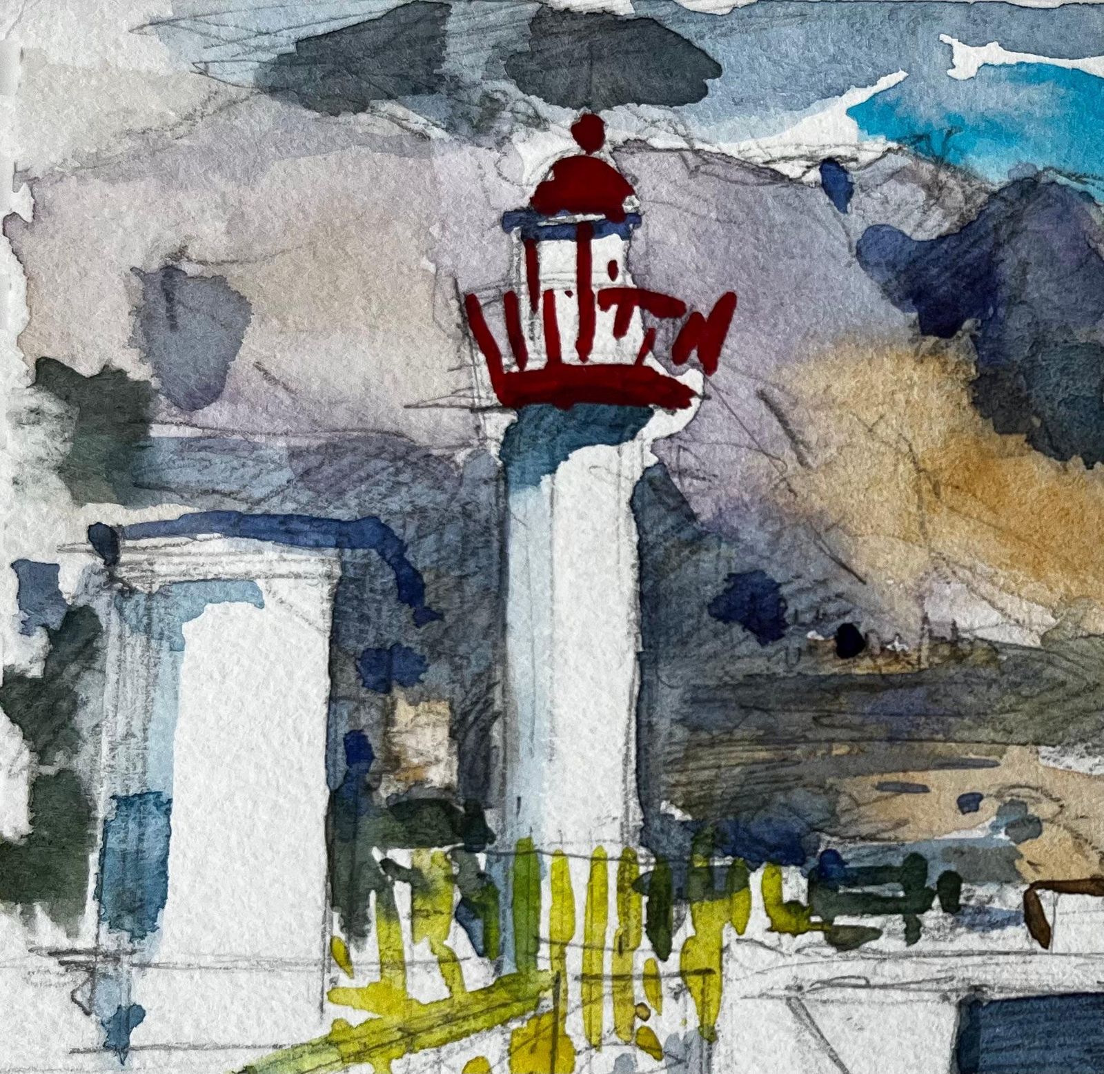 Pierre Neveumenton Lighthouse And Coastal Promenade French Riviera Study photo for sale