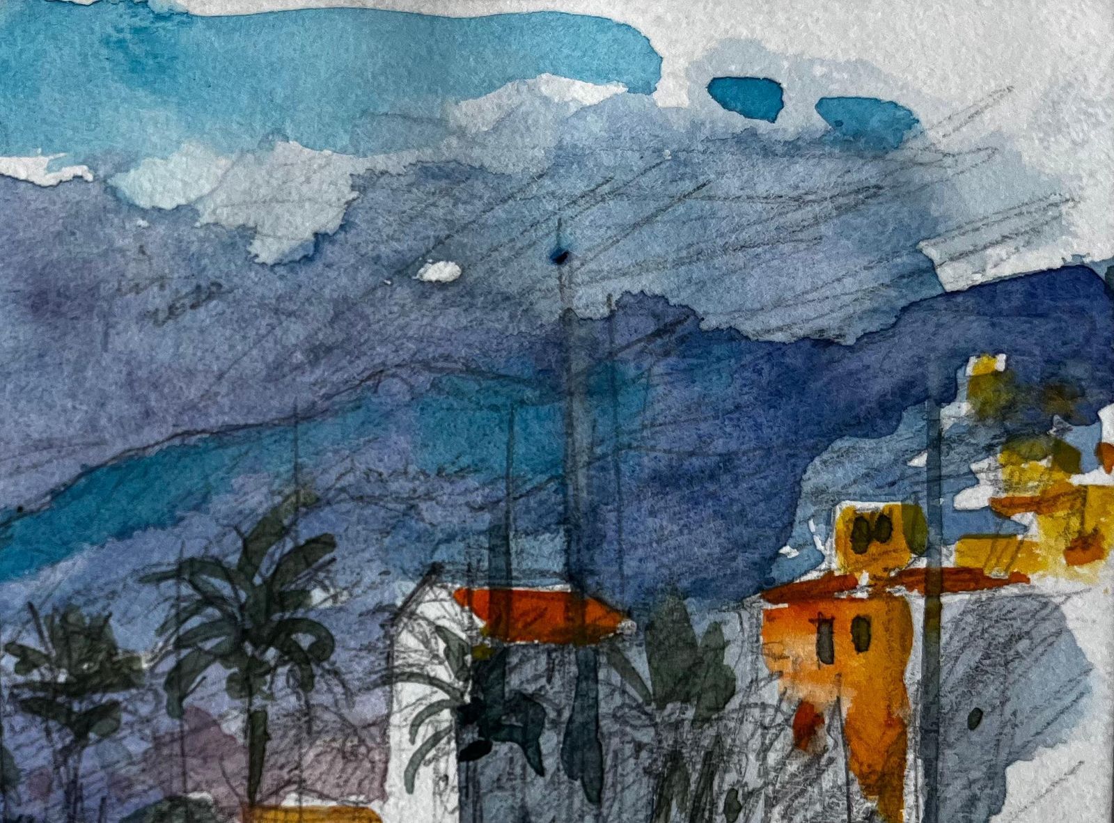 Pierre Neveumenton French Riviera Coastal Street Scene With Palm Trees And Hills photo Art