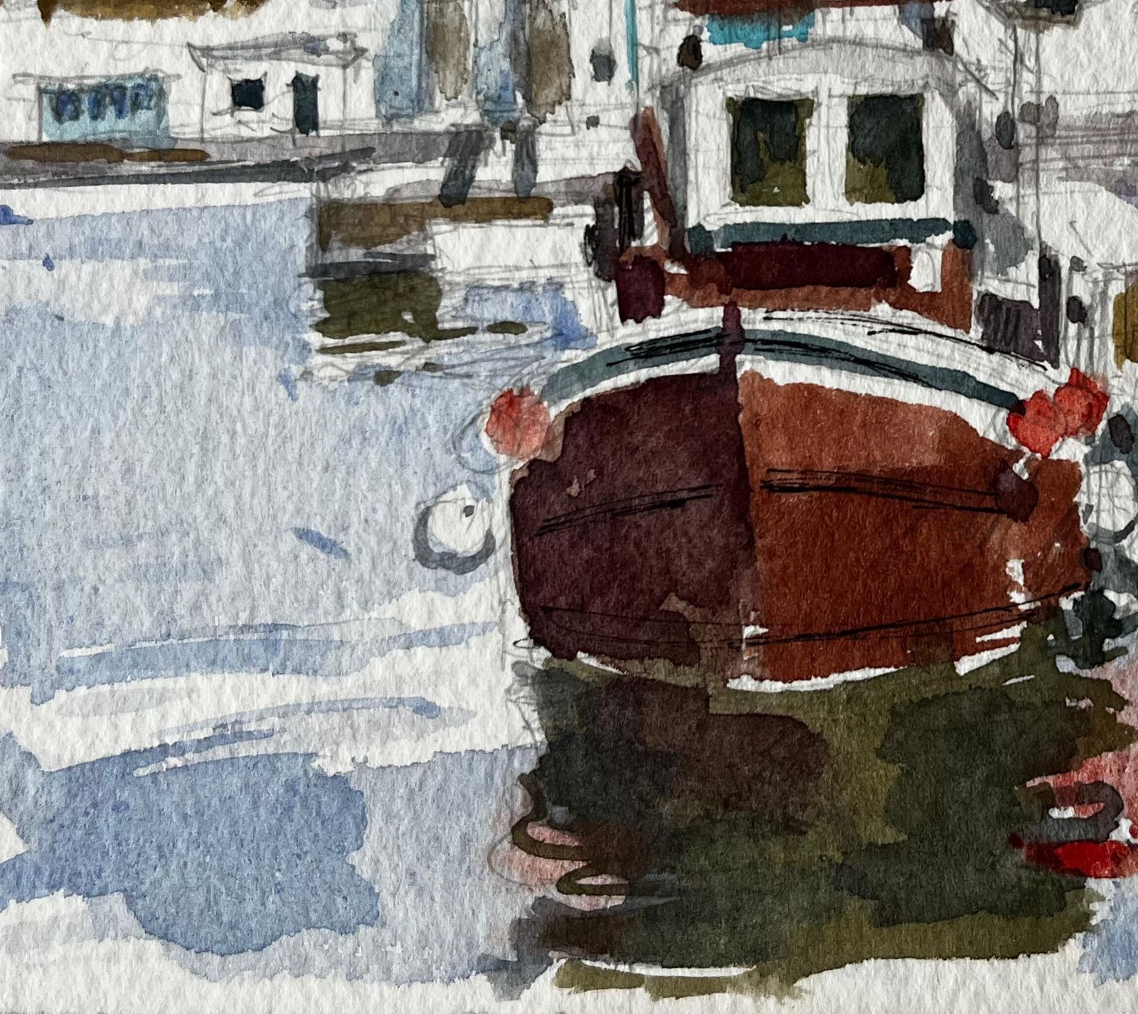 Pierre Neveusaint Nazaire French Fishing Boat At The Harbour Modern Coastal Study photo 417.0