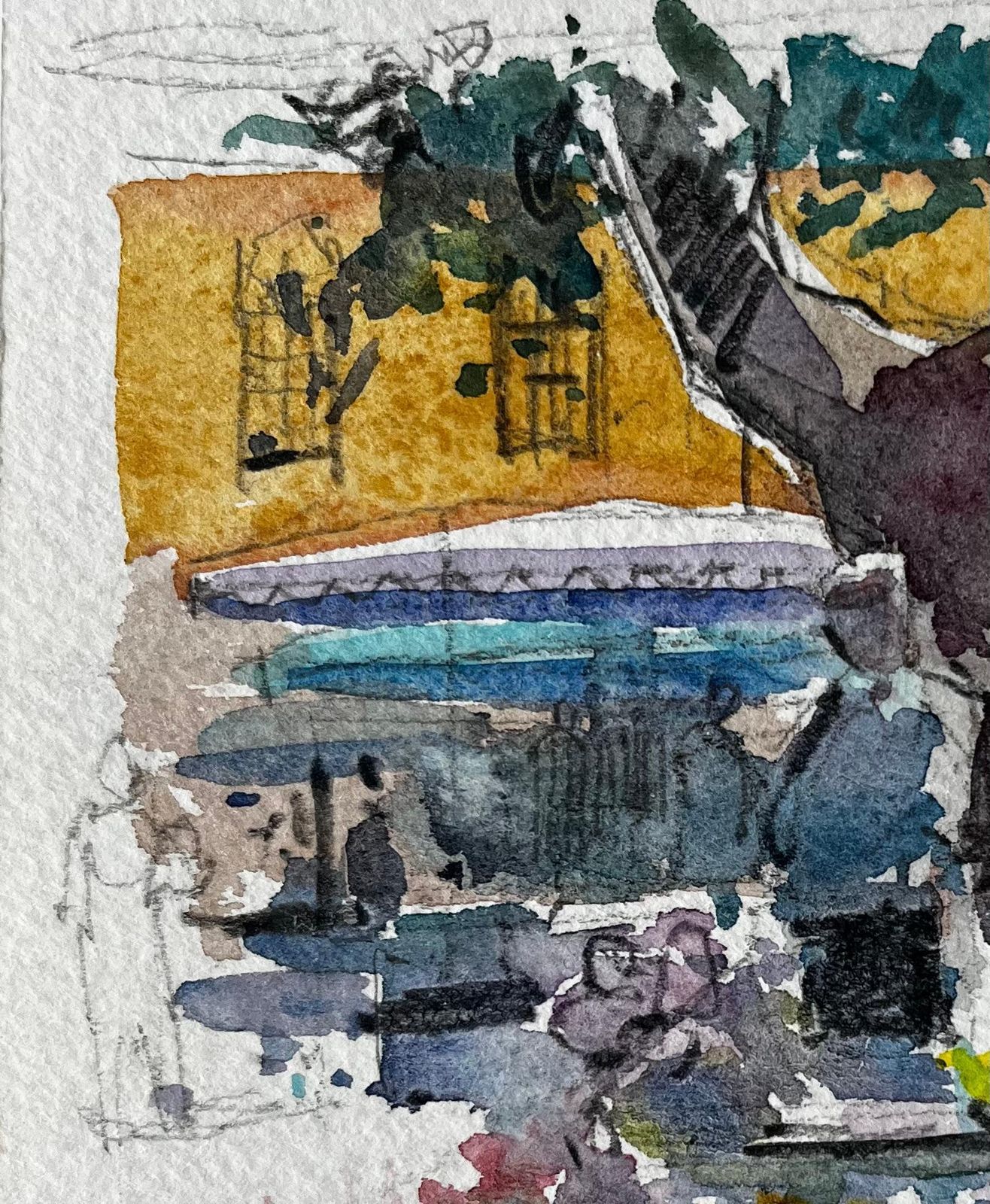 Pierre Neveuprovence Village Flower Market Scene Watercolour French Post Impressionist photo Art