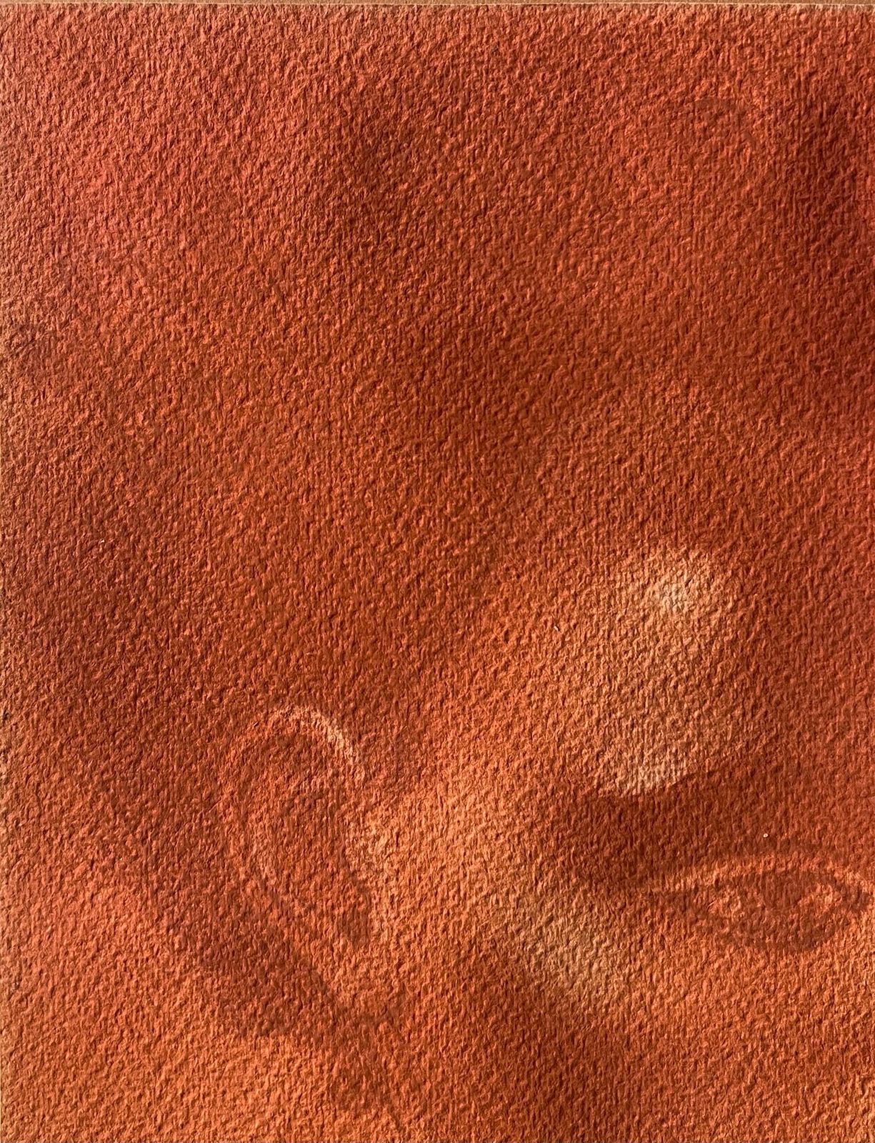 Mid Century French1950's French Signed Sanguine Chalk Head Shoulders Portrait Of Man photo Art