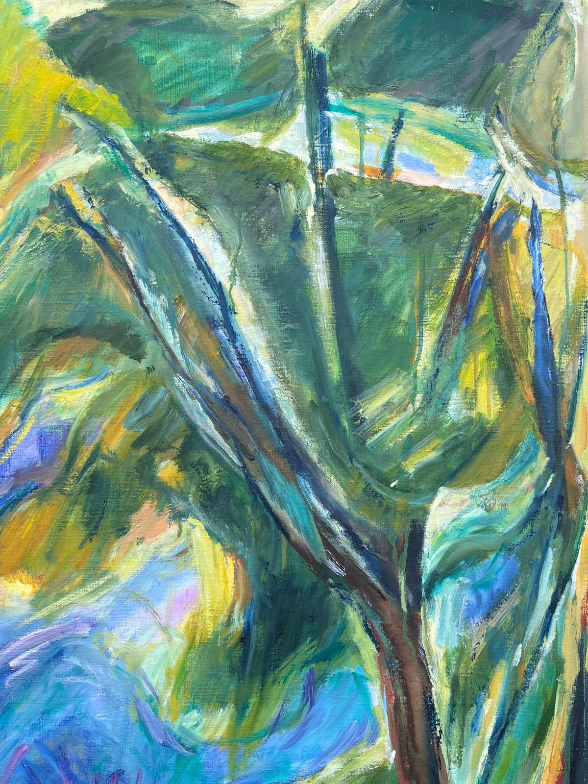 Huguette Baudrothuge 20th Century French Post Impressionist Oil Painting Lush Green Garden View photo Art