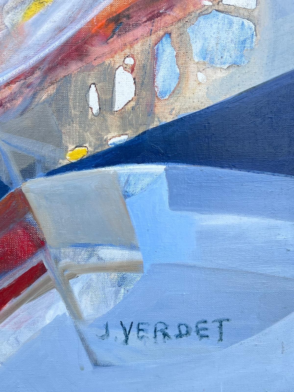 photo furniture Jacqueline Verdet (1931 2023)huge French Contemporary Modernist Abstract Oil Painting Multi Colors