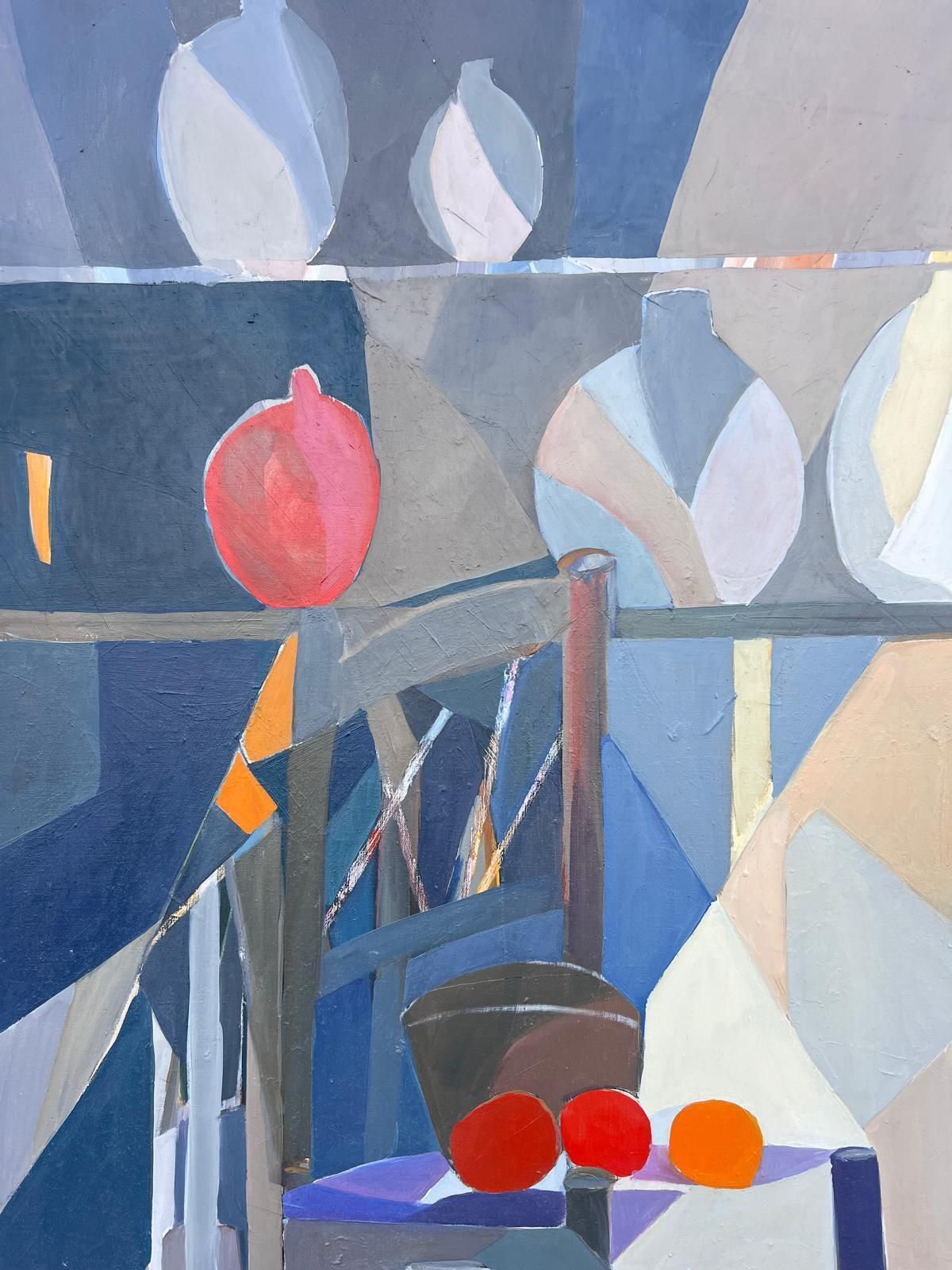 Jacqueline Verdet (1931 2023)huge French Contemporary Modernist Abstract Oil Painting Cafe Chairs Bistro photo for sale