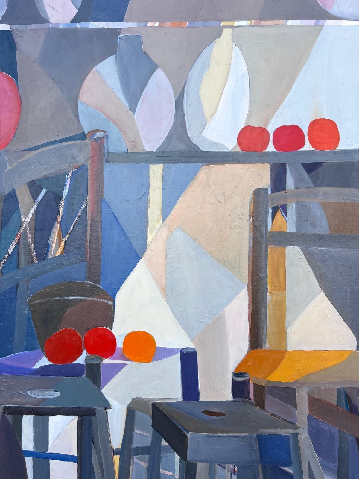 Jacqueline Verdet (1931 2023)huge French Contemporary Modernist Abstract Oil Painting Cafe Chairs Bistro photo 1730.0