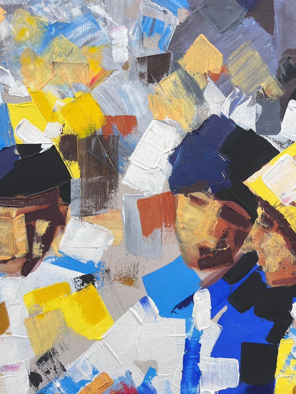 photo furniture French Contemporaryvery Large Colorful French Oil Painting Group Of Figures Chatting In Cafe Park