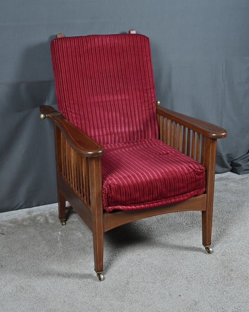 Morris Armchair In Mahogany  Arts And Crafts Style  Early 20th Century photo for sale