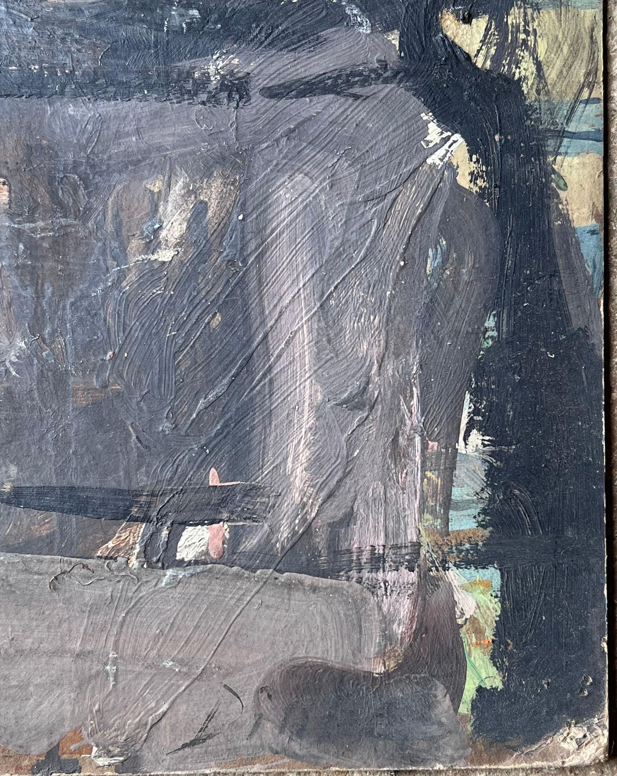 Suzanne Dinkesmid Century French Impressionist Painting Nude Study Of A Dark Haired Lady1950's photo buy