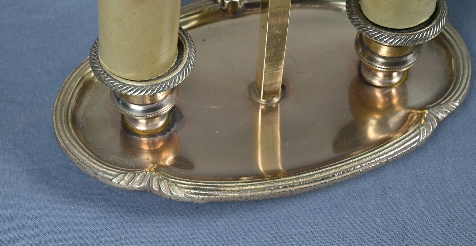 photo vinterior Pair Of Brass Bouillotte Lamps Empire Style  Early 20th Century