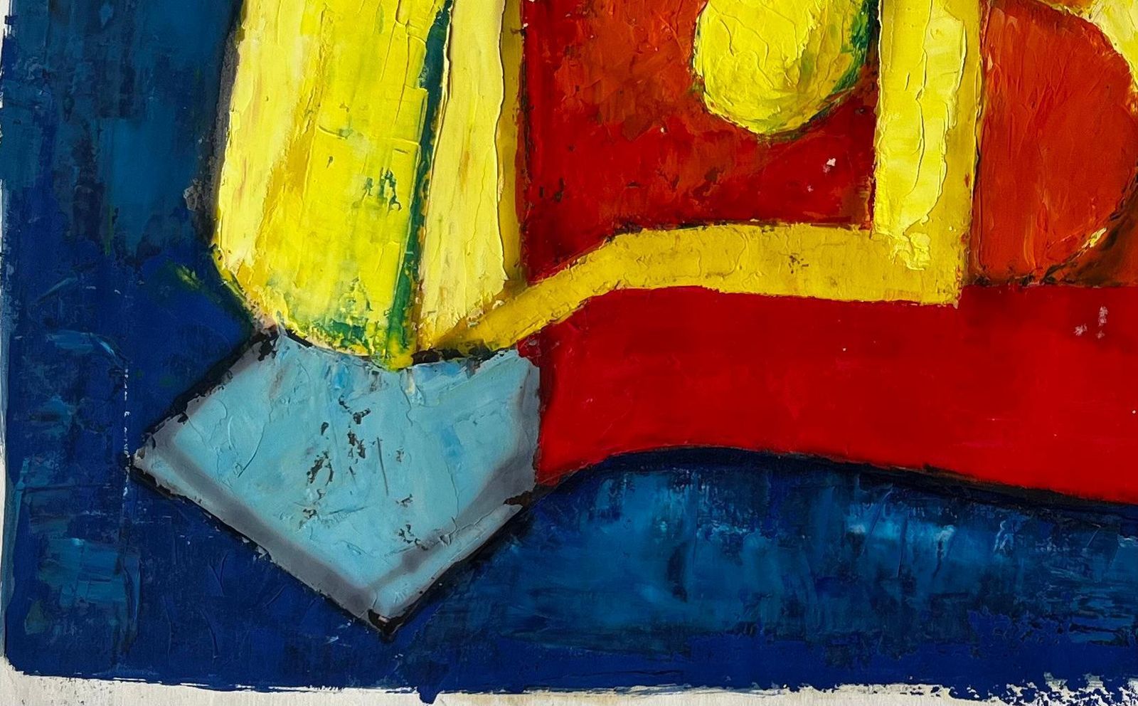 Guy Nicodreclining Nude On Red And Blue Modern Abstract French Oil Painting photo Art