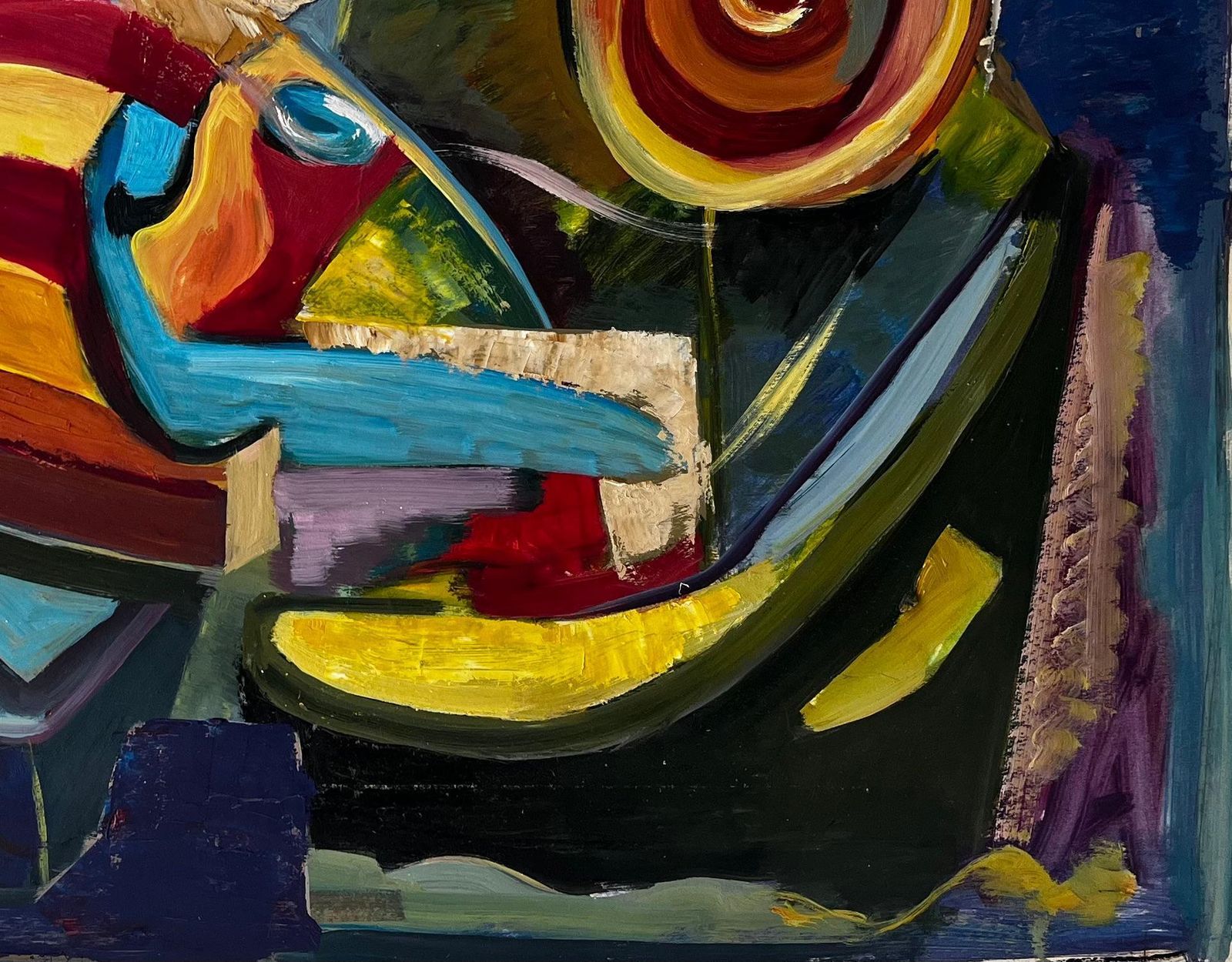 Guy Nicodabstract Surrealist Seascape With Vibrant Geometric Forms French Modernist Oil photo 529.0