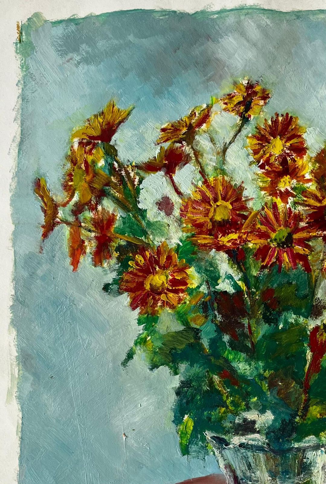 Guy Nicod Still Life With Chrysanthemums French Modern Floral Oil Painting photo Art