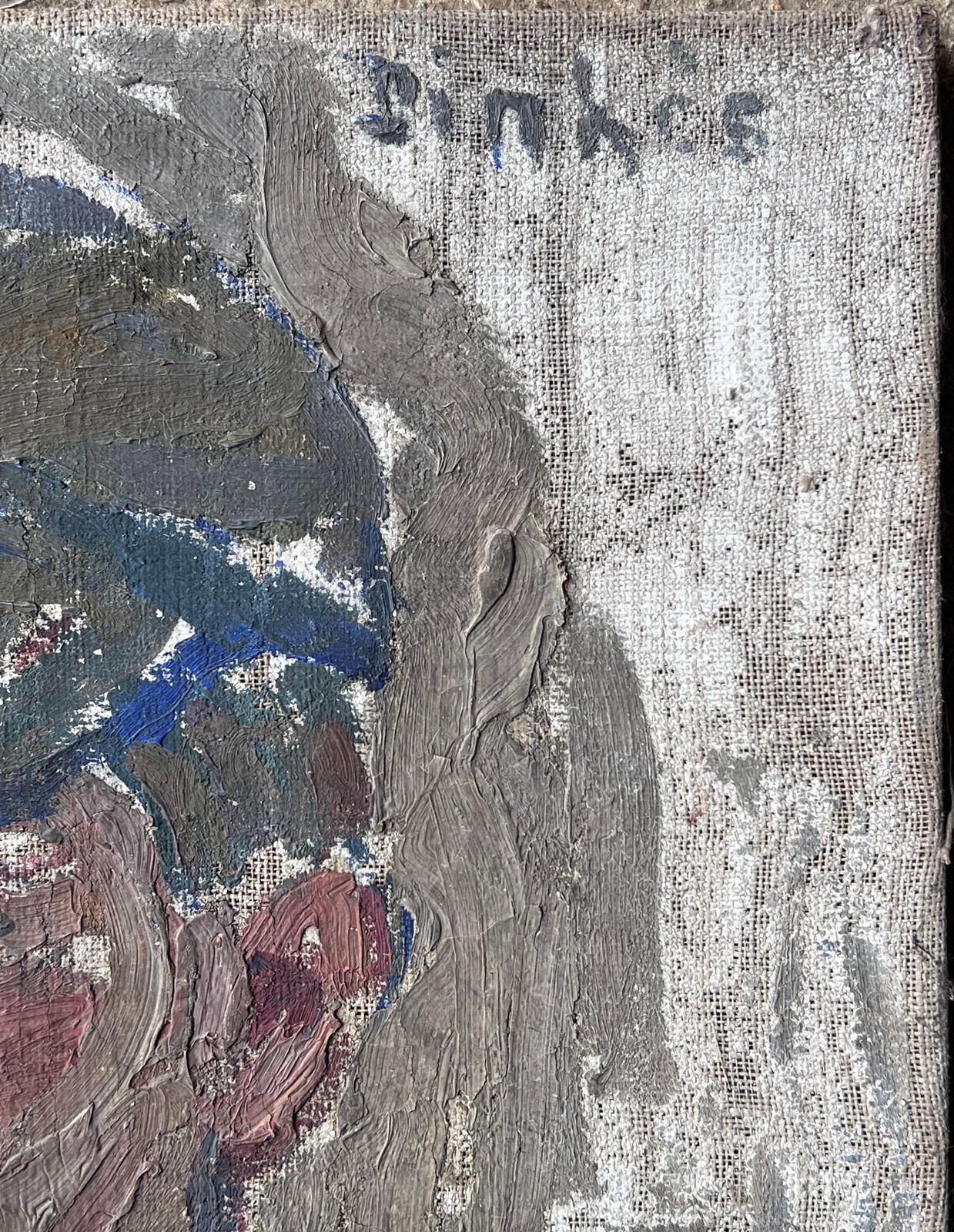 Suzanne Dinkesdapper Young Male In Blue Cap Portrait Mid Century French Impressionist Painting1950's photo Art