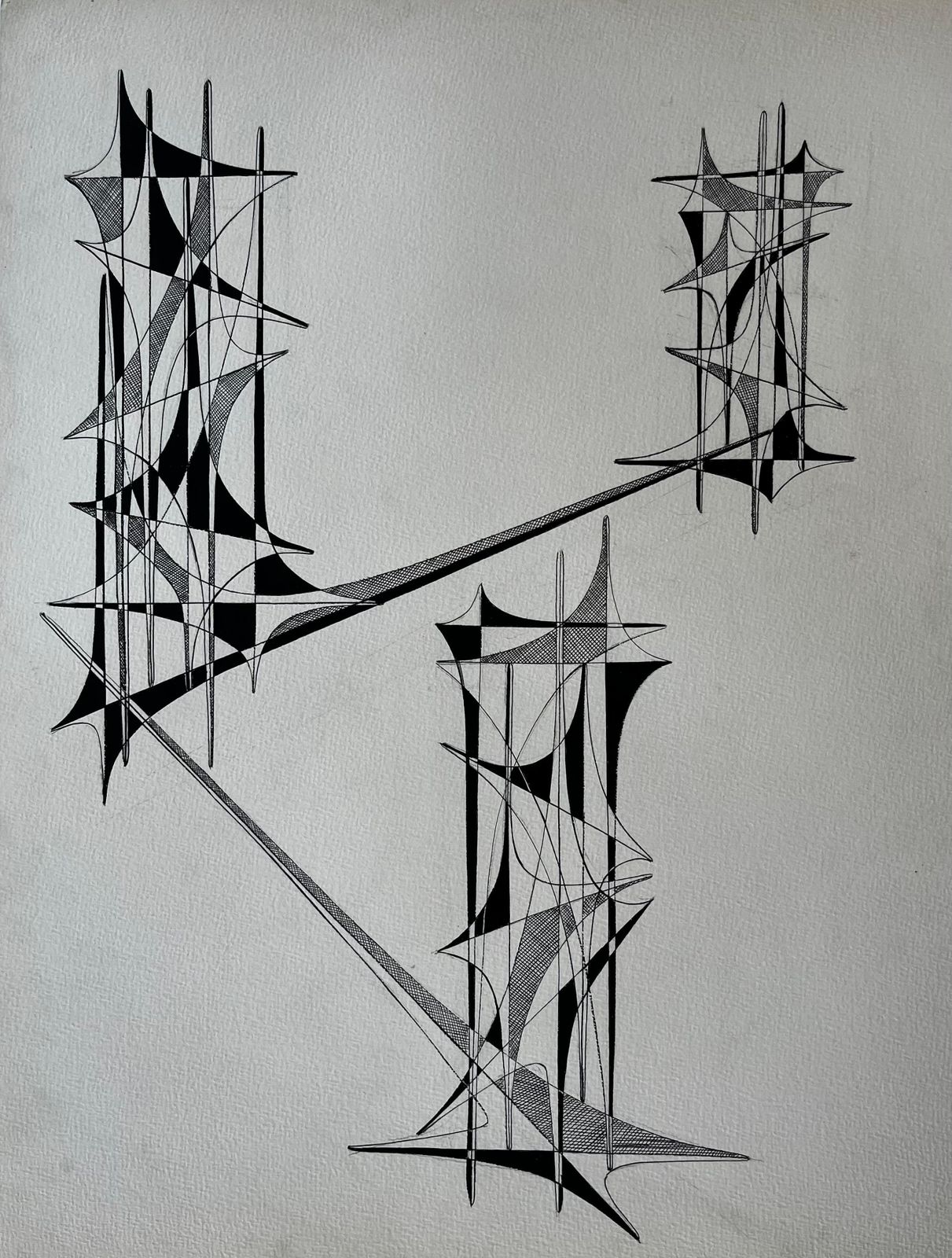 Serge Guerin (1916)geometric Study In Motion 1960s By Serge Guerin French B19161969