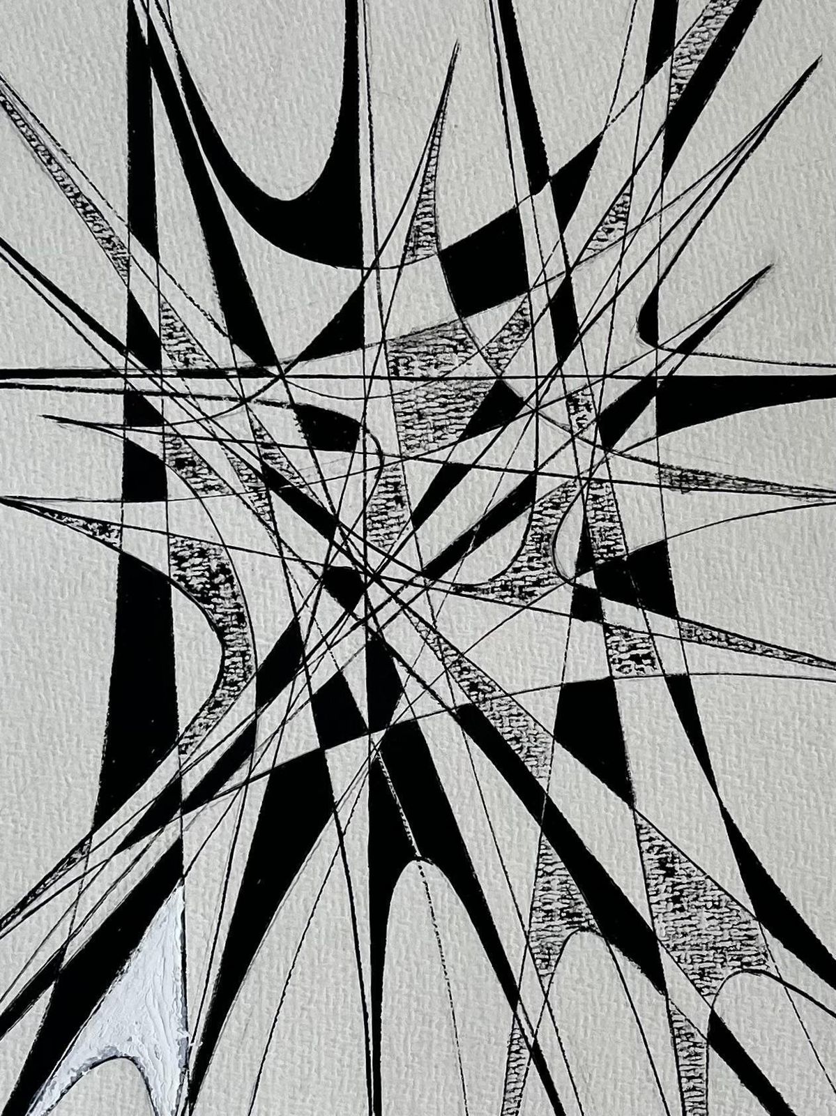 Serge Guerin (1916)architectural Abstract Ink Composition By Serge Guerin French B1916 photo buy