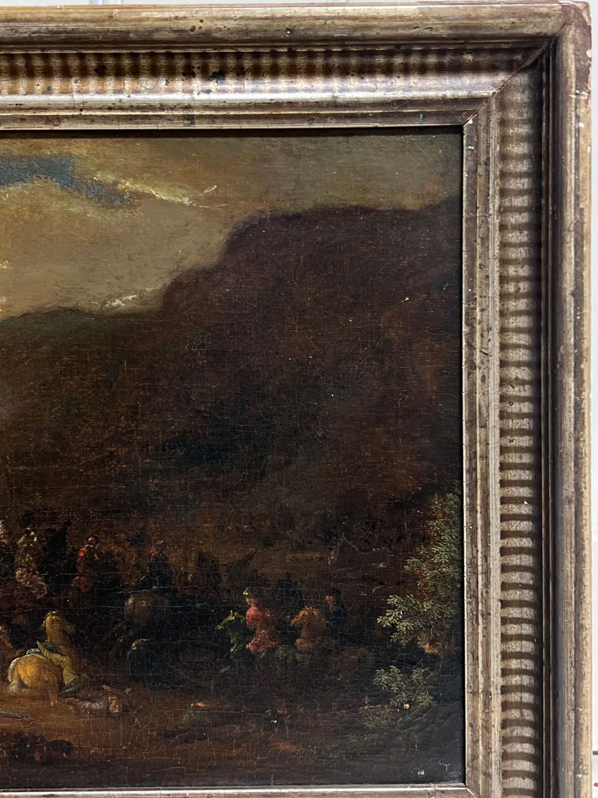 Fine 17th Century Flemish Oil Painting Cavalry Skirmish Many Figures & Horses photo Art