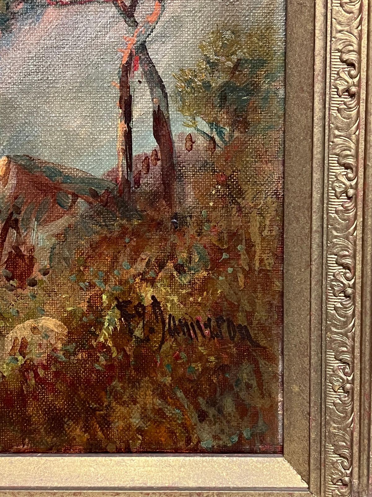 1725.0 F. E. Jamiesonantique Oil Scottish Highlands Oil Painting The Pass At Killiecrankie Pitlochry1920's photo