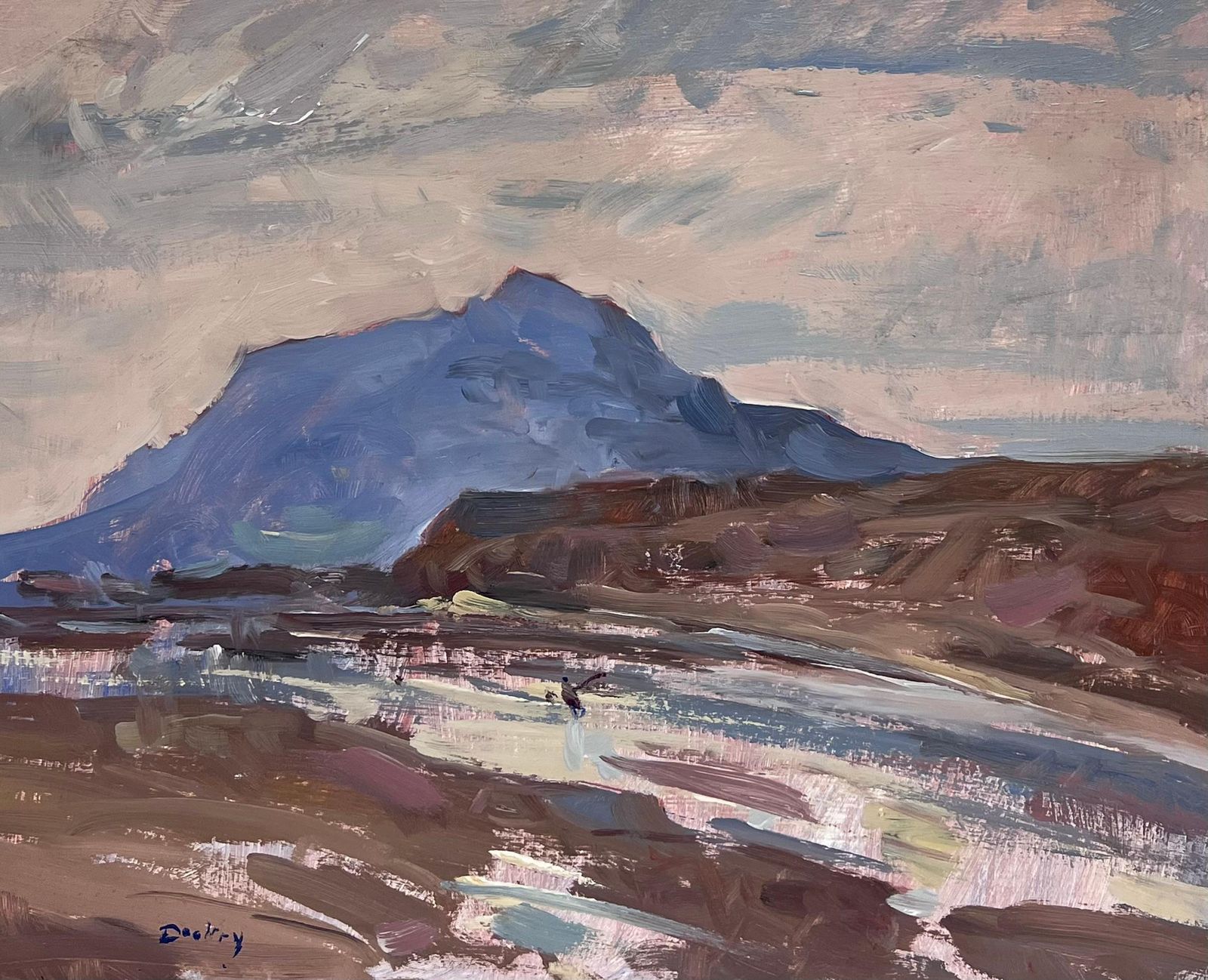 William B Dealtryfine British Impressionist Antique Oil Painting Scottish Highlands Ben Nevis photo furniture