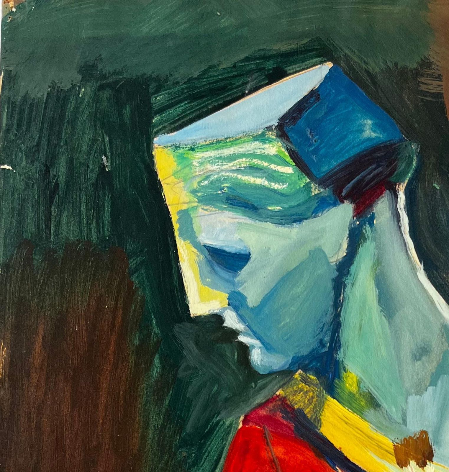 Still Life With Shell And Bust French Modernist Gouache Painting By Guy Nicod photo for sale